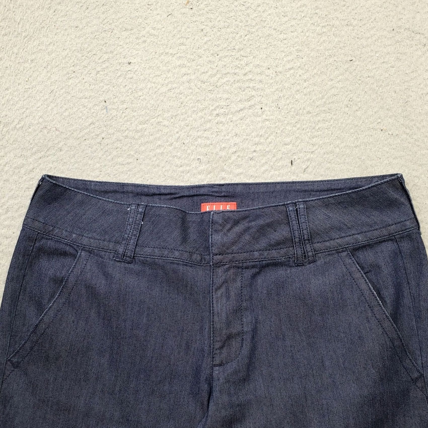 Vintage Elle Denim Pants Womens 12 Blue Stretch Comfort Boho Wide-Leg Medium Wash Size 12 Womens Pants Size 34" / US 12 / IT 48 - 7 Thumbnail