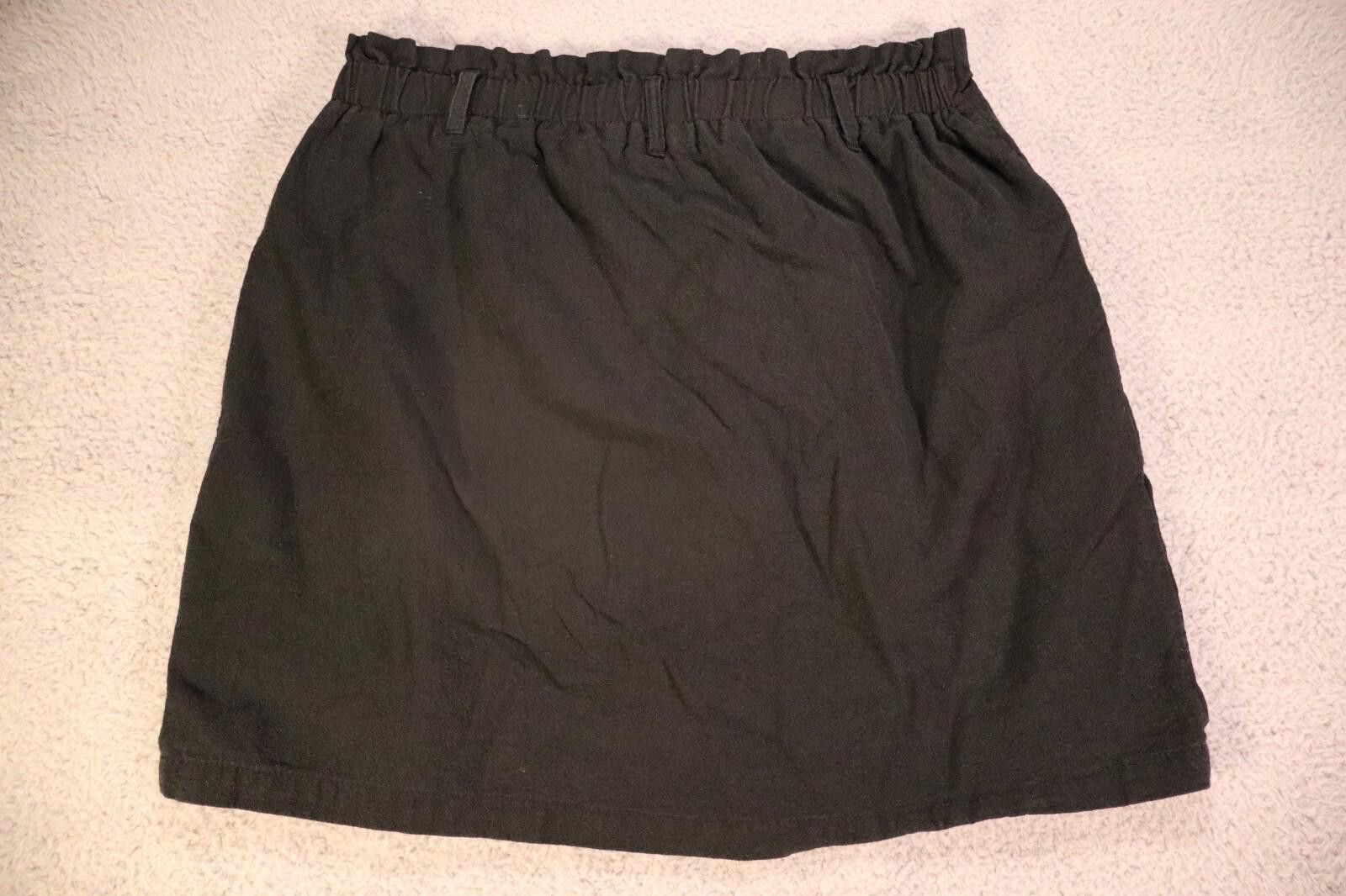 Other Hesperus Black Cotton Linen Button Skirt Sz Large Size 36" / US 14 / IT 50 - 6 Thumbnail