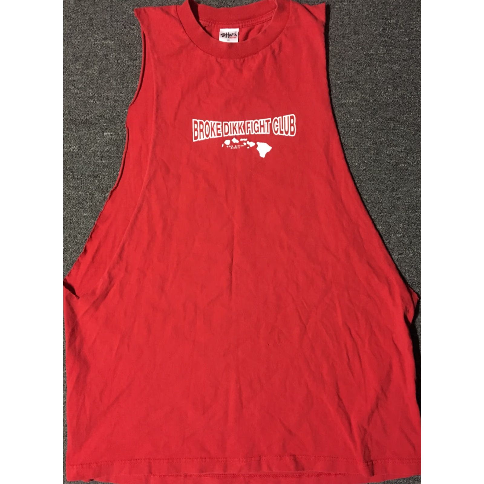 Vintage VINTAGE 90s Broke Dikk Fight Club Tap U Out Tank Top XL Hawaii Red T-Shirt Men Sleeveless Grunge Humor Funny Rock Punk Size US XL / EU 56 / 4 - 2 Thumbnail