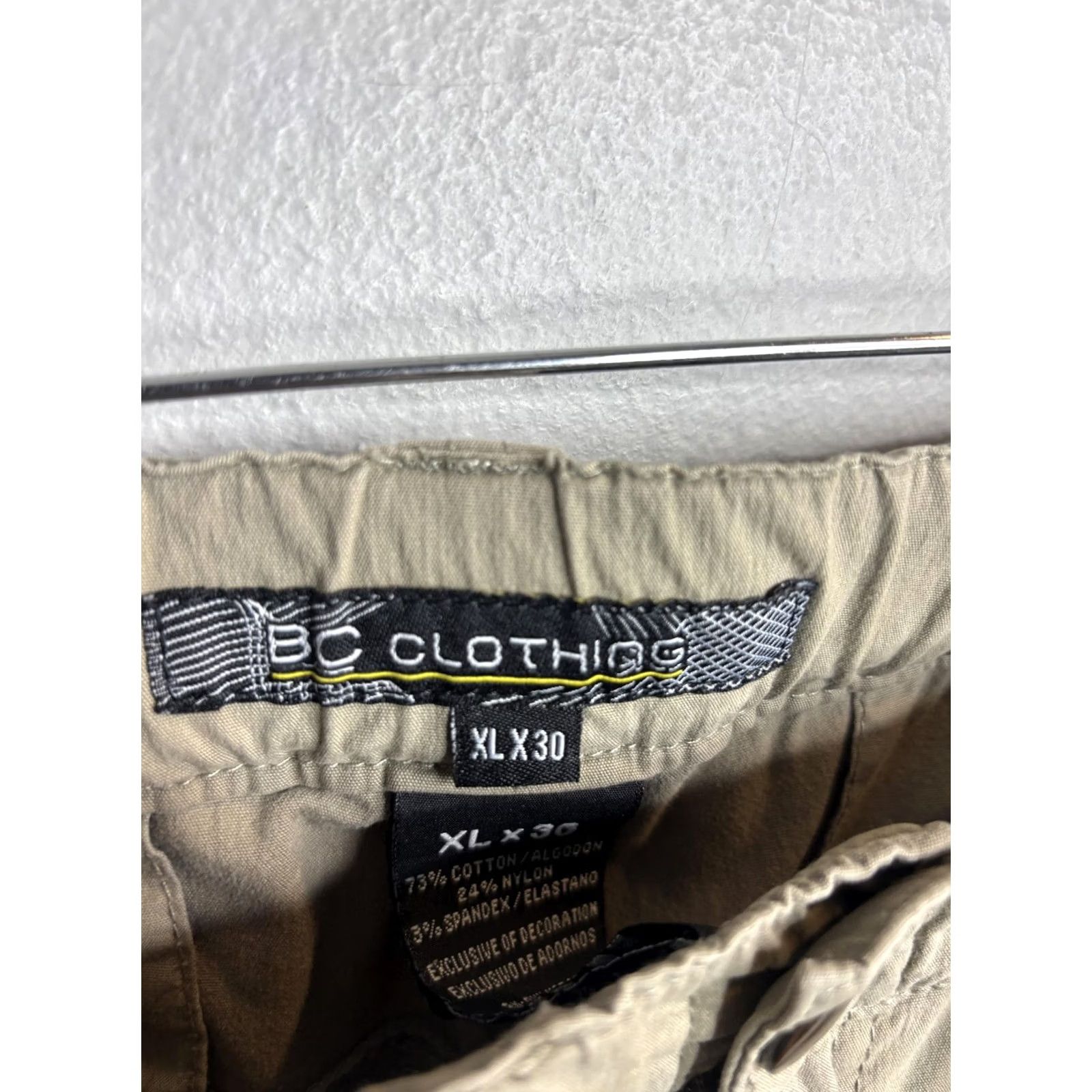 Vintage BC Clothing Cargo Pants Mens 38x30 Beige Zip Off Convertible Hiking Travel Belted Outdoor Size US 36 / EU 52 - 4 Thumbnail