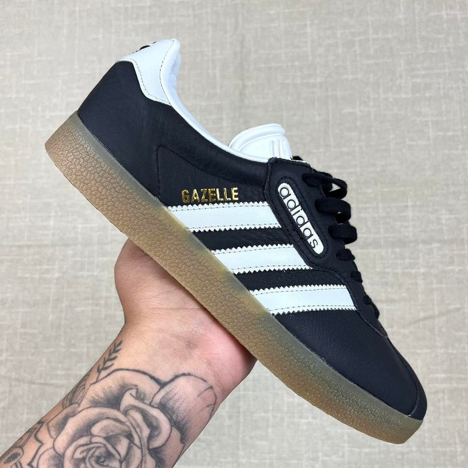 image of 2017 Adidas Gazelle Super "black Gum" Shoes, Women's (Size 8.5)
