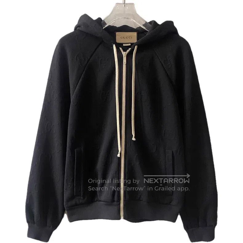 Gucci Gucci Black double G jacquard dark pattern full print hood Size XS / US 0-2 / IT 36-38 - 1 Thumbnail