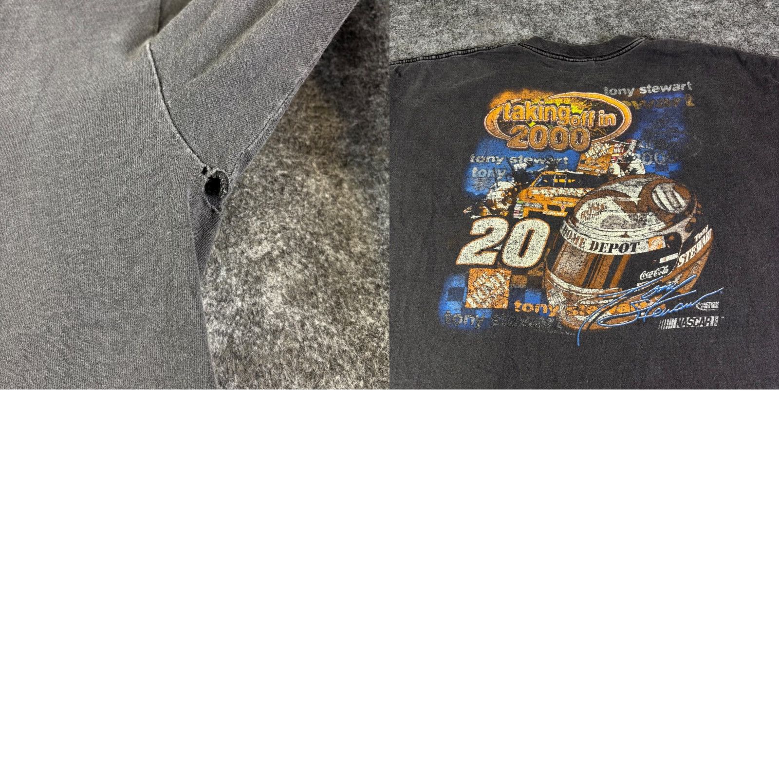 Chase Authentics VINTAGE Tony Stewart 2000 NASCAR T-Shirt Chase Authentics Black 2XL Men Graphic Tee Short Sleeve 1990s Size US XXL / EU 58 / 5 - 8 Thumbnail