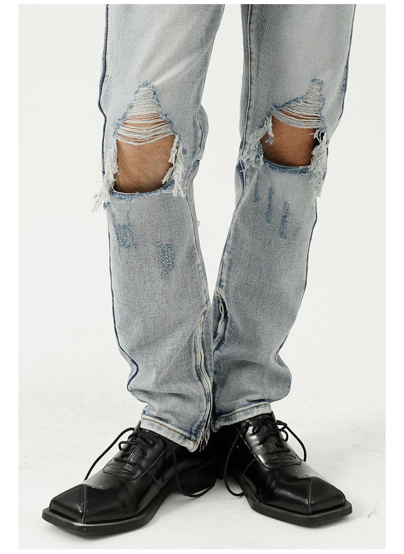 Japanese Brand High street light blue ripped skinny jeans Size US 32 / EU 48 - 5 Thumbnail