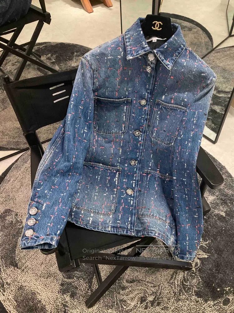 Chanel Chanel 23 Chanel denim sequined four-pocket jacket Size XS / US 0-2 / IT 36-38 - 1 Thumbnail