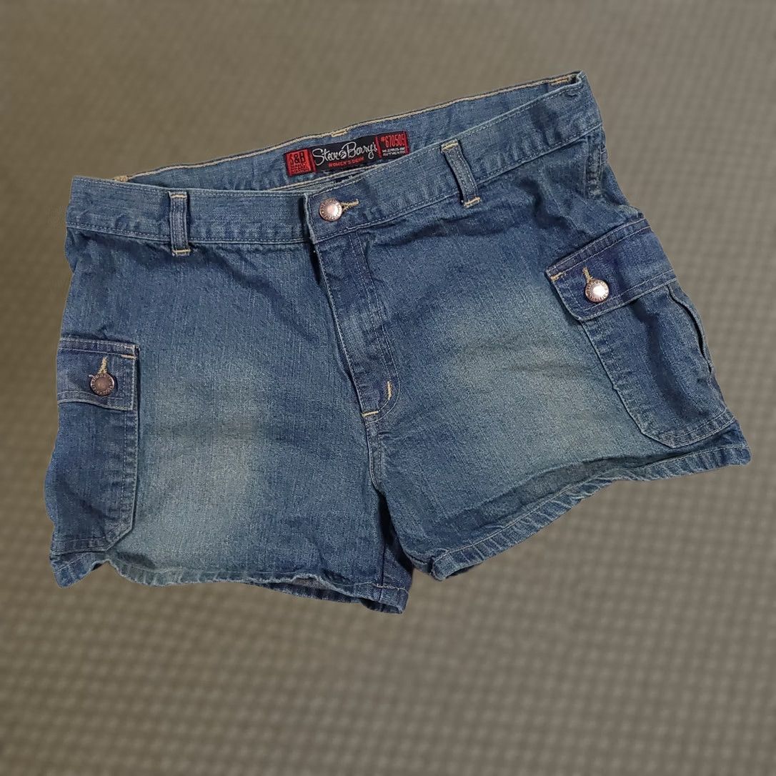 Vintage VINTAGE Steve & Barry's Cargo Jean Shorts Women 12 Denim Y2K Adjustable Waist Cargo Shorts 90s Recreational Womens Size 34" / US 12 / IT 48 - 1 Thumbnail