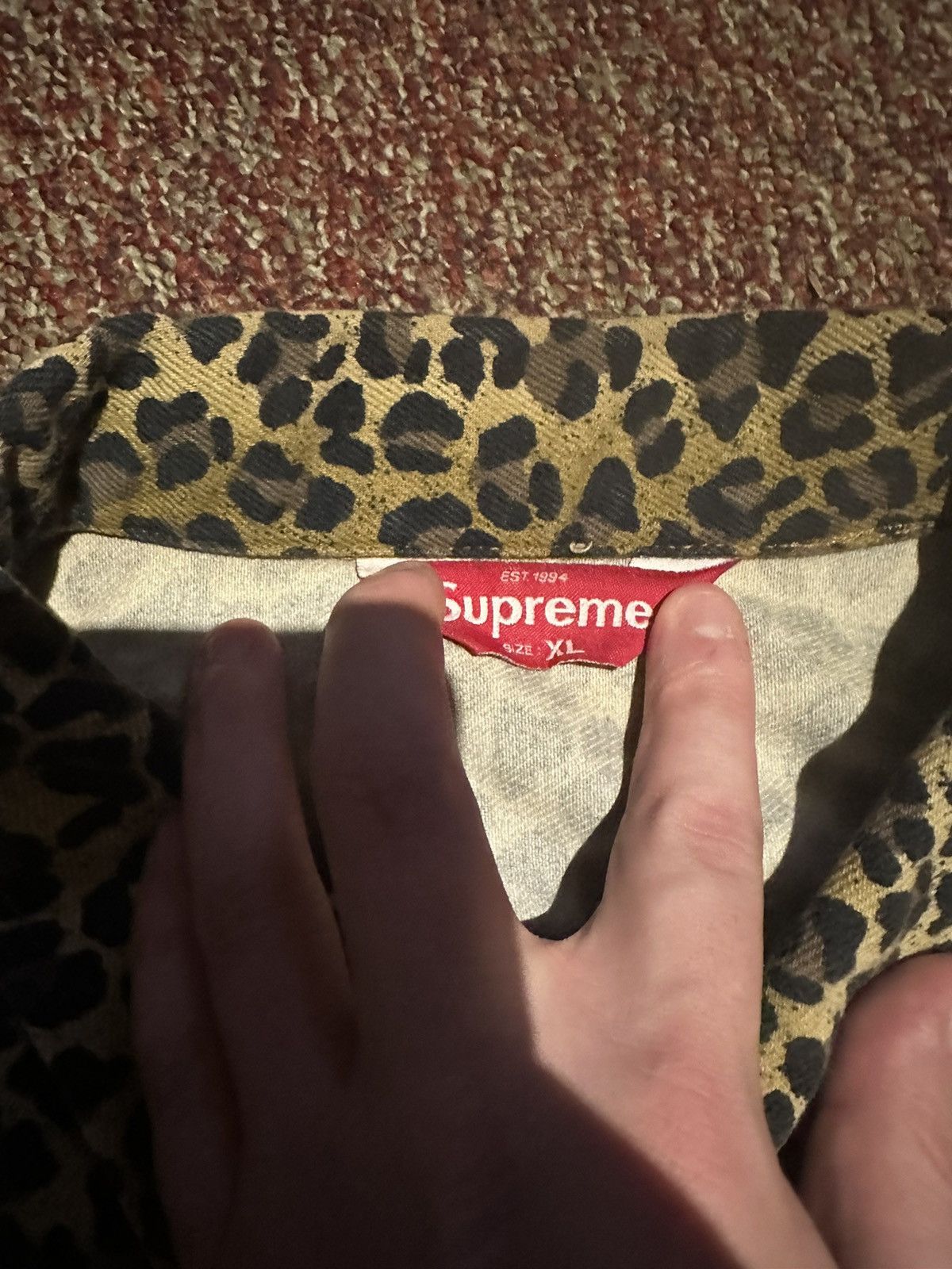 Supreme Supreme Leopard Denim Trucker Jacket Size US XL / EU 56 / 4 - 6 Thumbnail