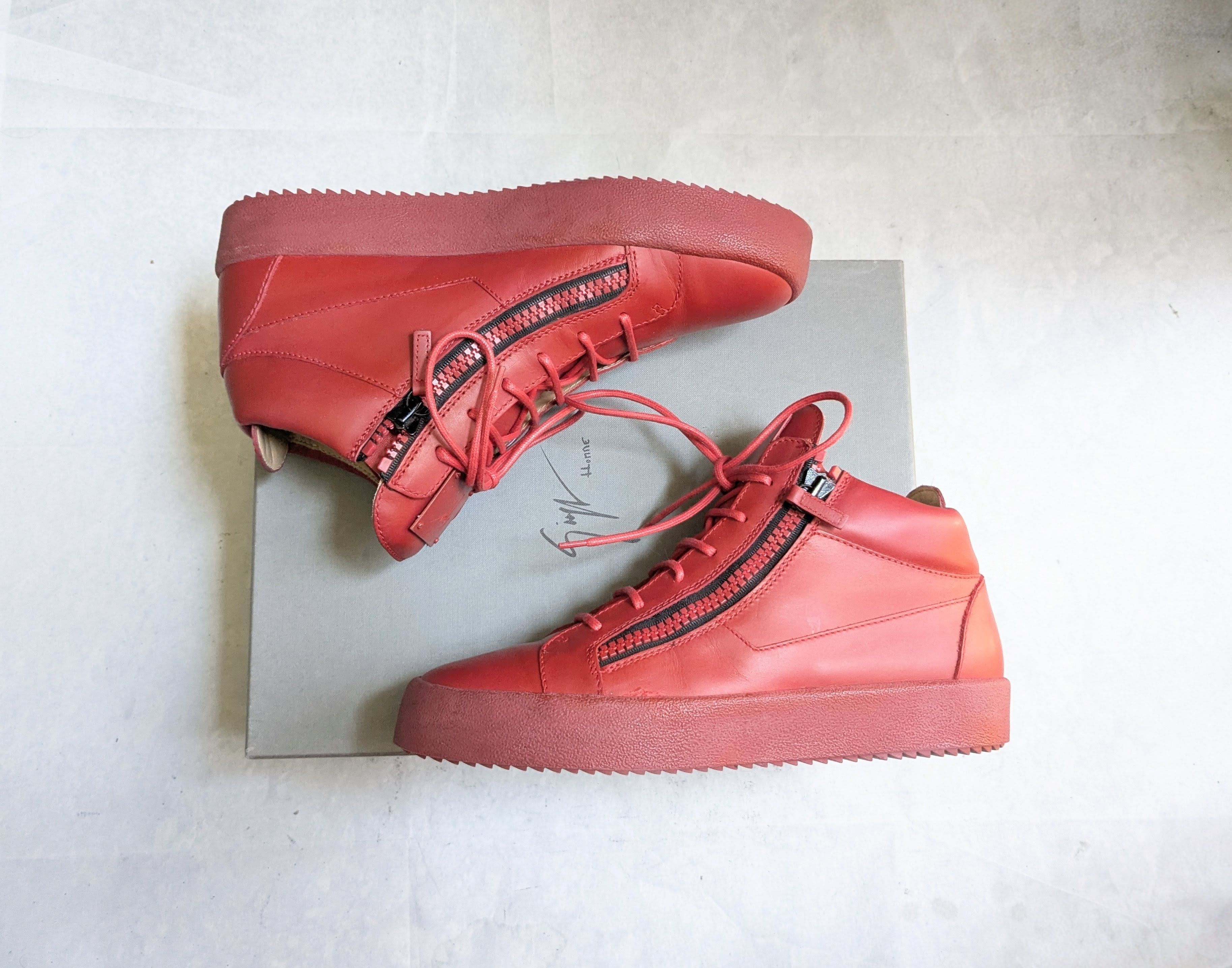Giuseppe Zanotti Giuseppe Zanotti High Top Sneakers Red 10.5 43.5 Leather Size US 10.5 / EU 43-44 - 5 Thumbnail