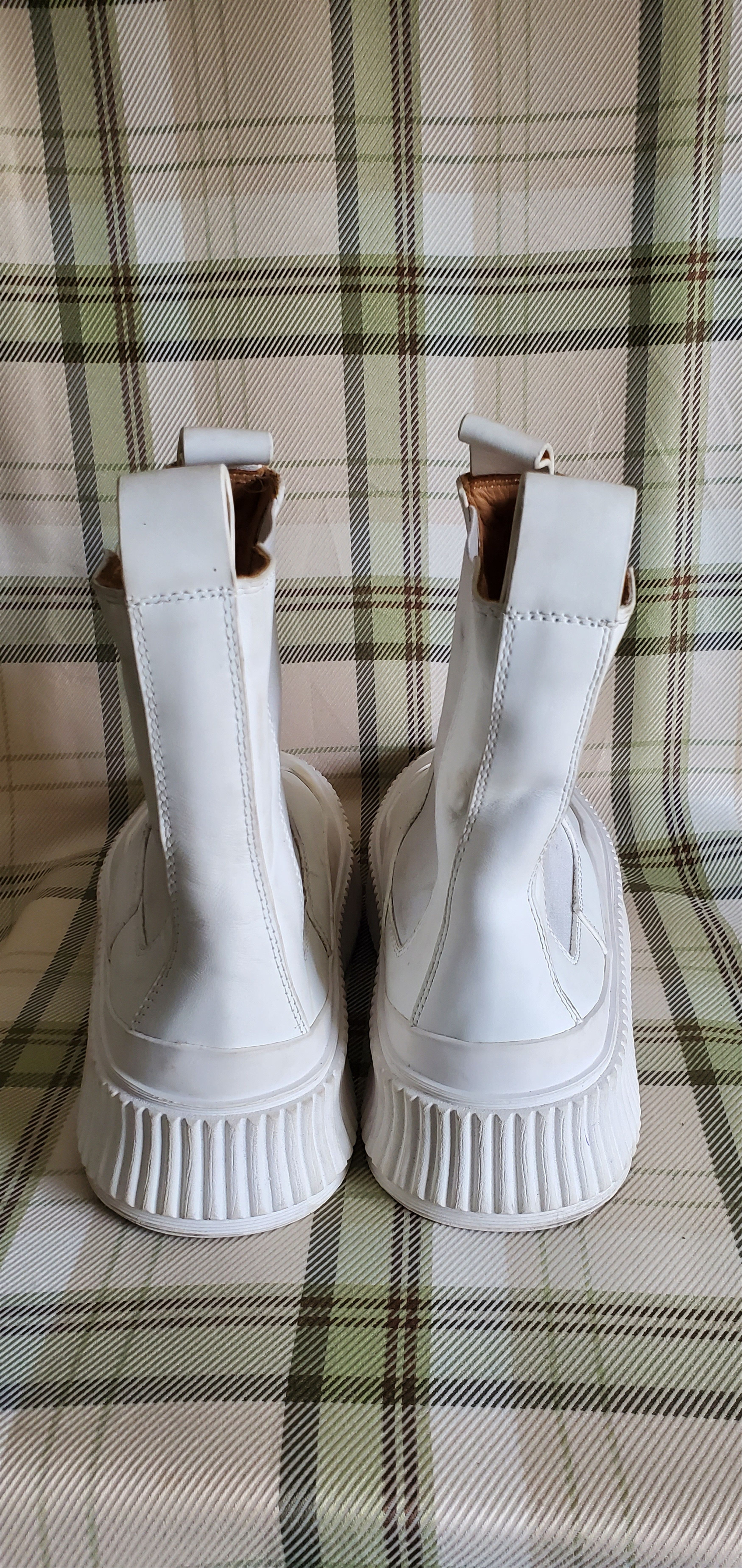 Jil Sander JIL SANDER White Leather Summer Hi Chunky Sole Sneakers Size US 9 / IT 39 - 4 Thumbnail