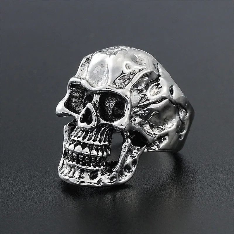 Japanese Brand × Jewelry × Vintage Retro Skull Large Ring Size ONE SIZE - 6 Thumbnail