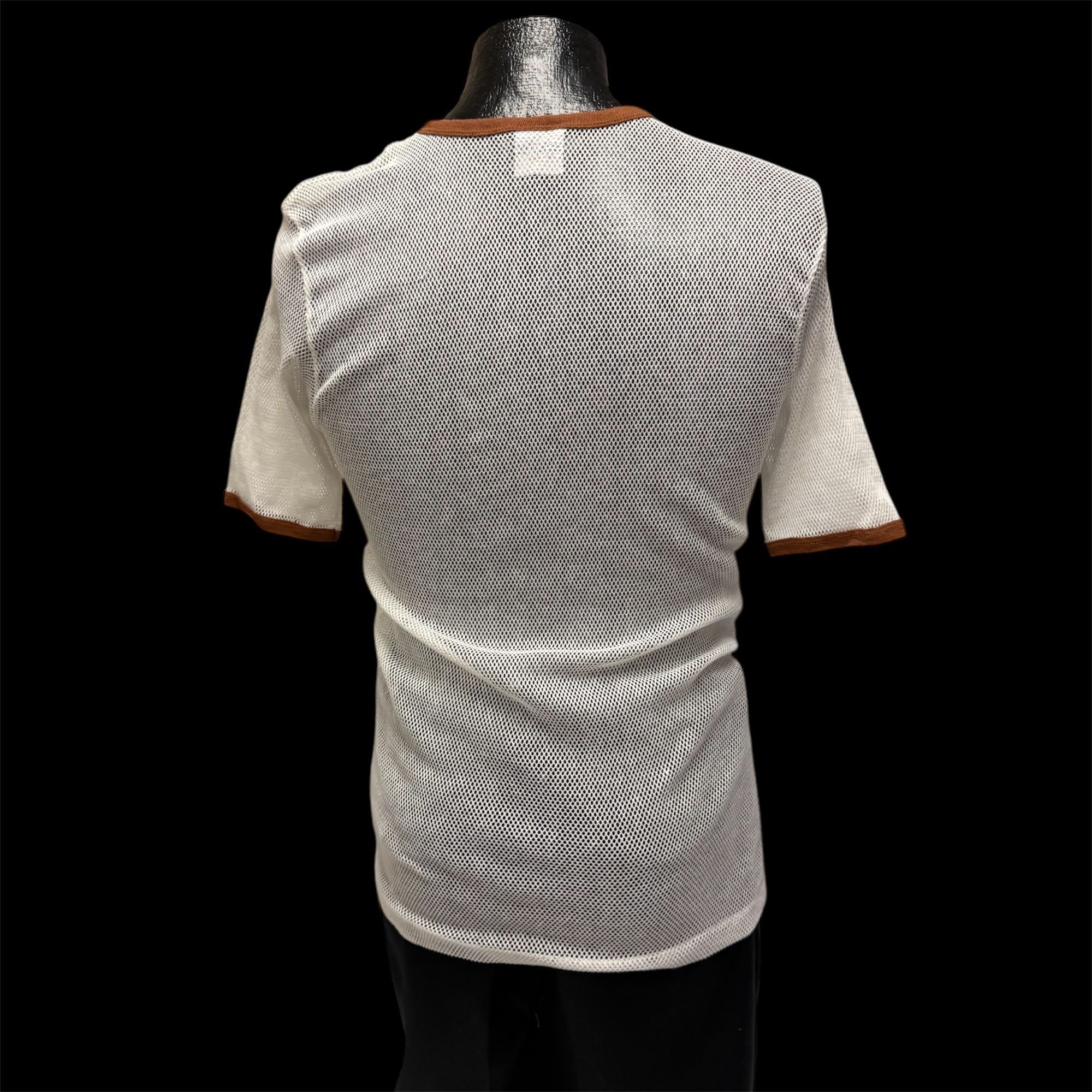 Robert Bruce Vtg Robert Bruce Jean T MESH Net Brown Ringer T Shirt Size US L / EU 52-54 / 3 - 3 Thumbnail