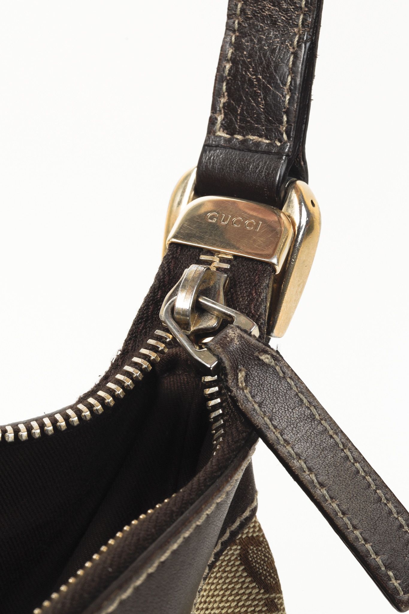 Gucci Gucci Vintage Brown D-Ring Monogram Fabric Crossbody Bag Size ONE SIZE - 12 Thumbnail