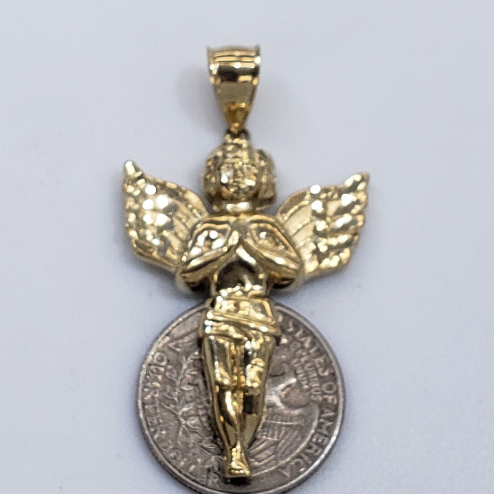 & Other Stories Big Real 10k Gold praying Angel Pendant Charm Size ONE SIZE - 5 Thumbnail