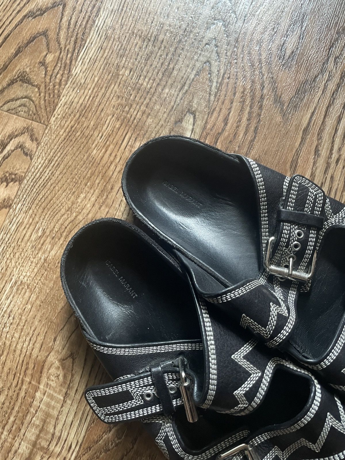 Isabel Marant Isabel marant Sandals Black Leather Size US 10 / IT 40 - 2 Thumbnail