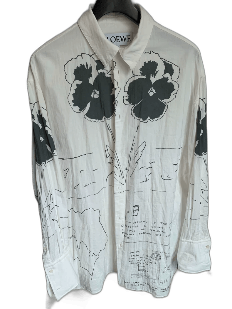LOEWE AW21 Pansy Print Robe Shirt - dmc
