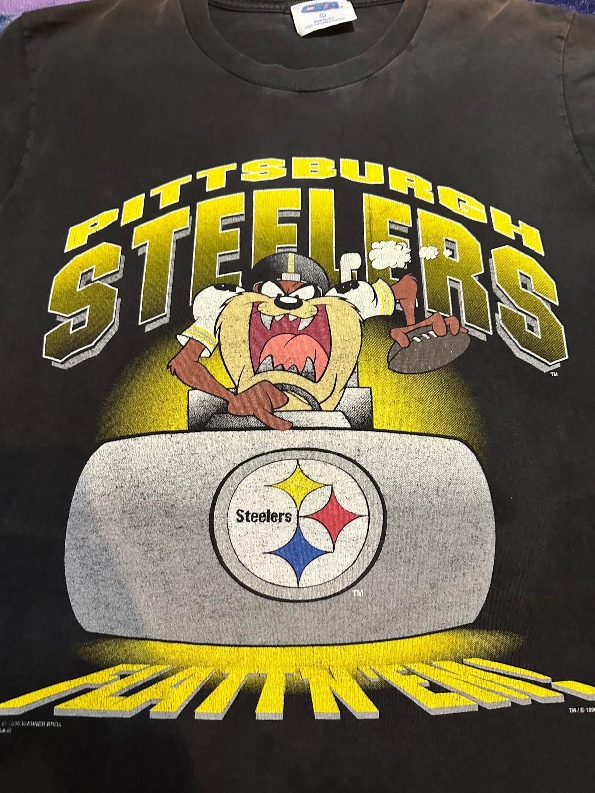 Gildan Vintage 1995 Pittsburgh Steelers Tasmanian Devil Tee Size ONE SIZE - 3 Thumbnail