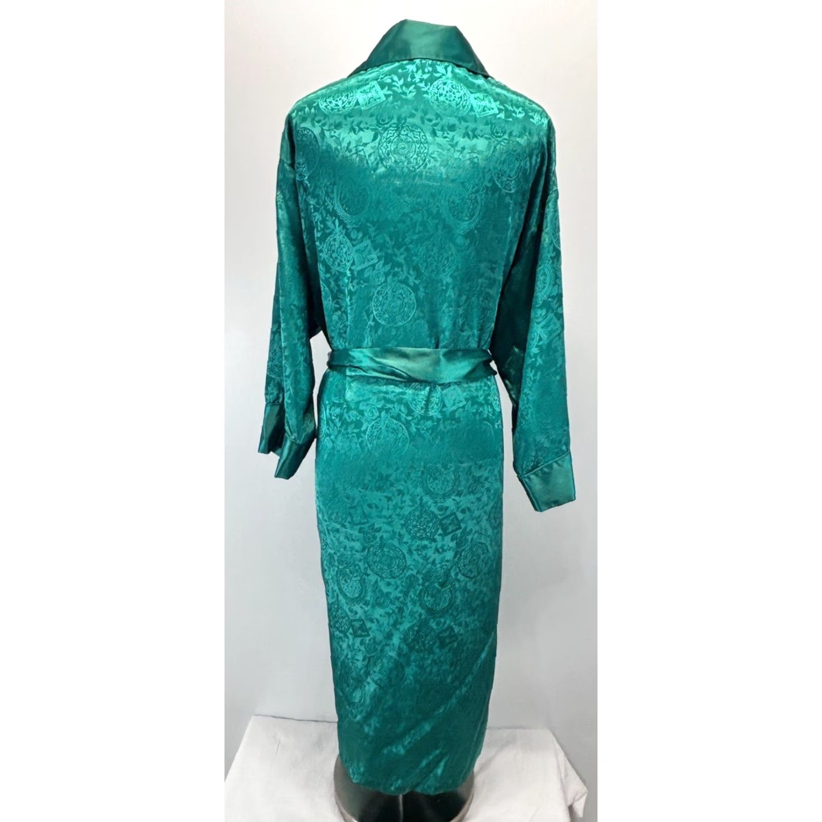 Victoria's Secret VINTAGE Victorias Secret Pajama Robe Set Women’s Sz Small Green 90s Gold Label Size ONE SIZE - 4 Thumbnail