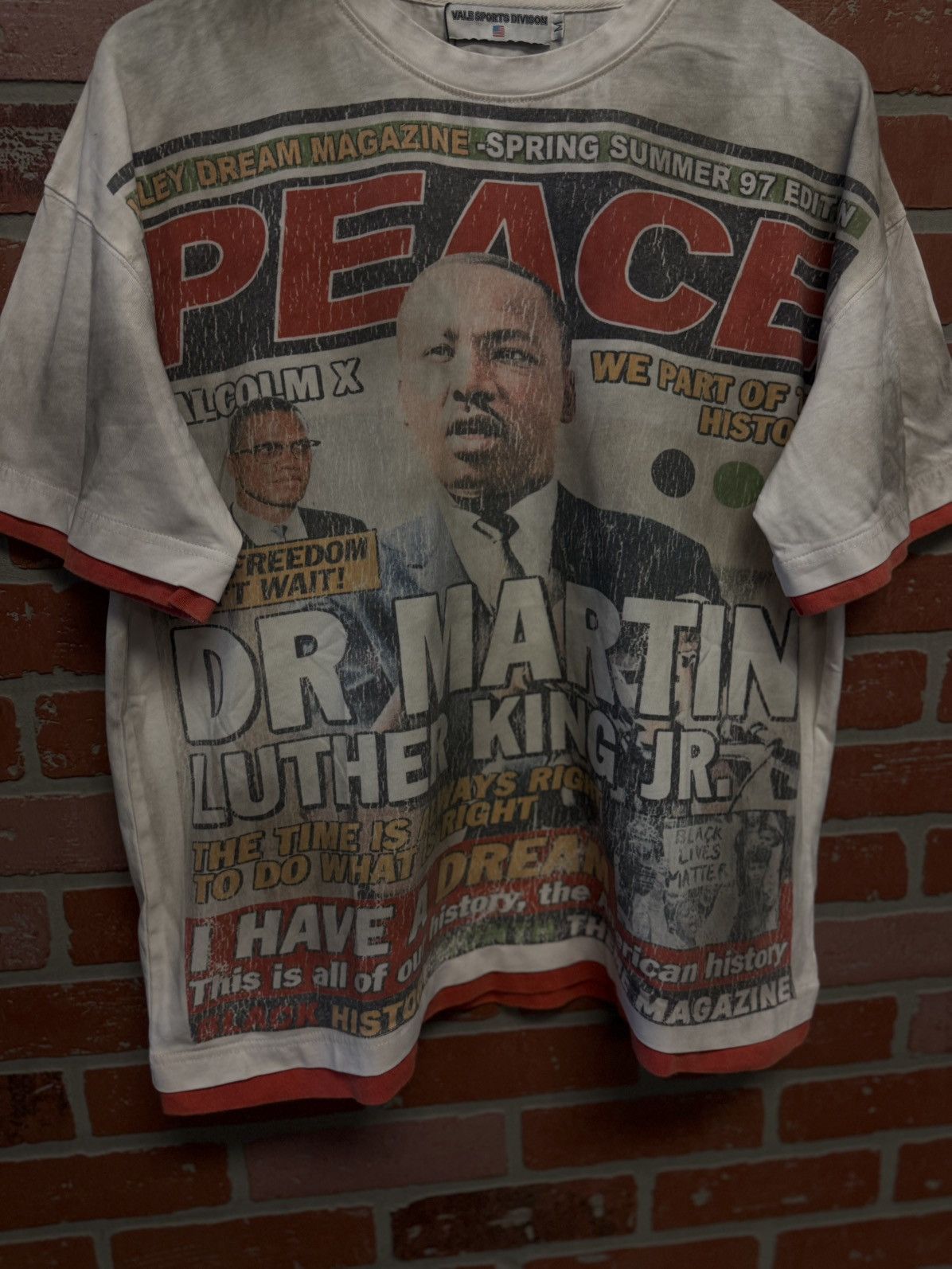 Vale Vale Valley Peace Tee Shirt Red White Size Medium (NEW) Size US M / EU 48-50 / 2 - 4 Thumbnail