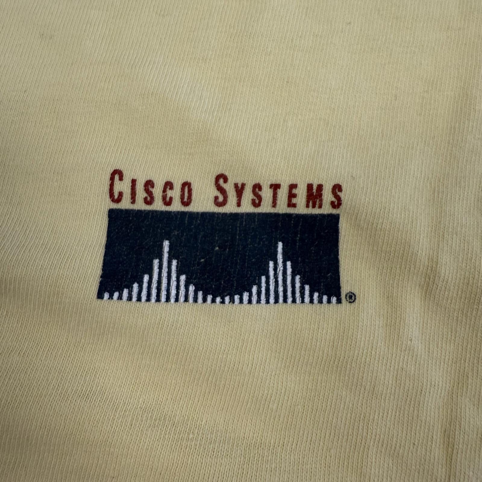 Hanes Vintage Cisco Systems T-Shirt Hanes Beefy-T 2XL Yellow GRAIL Size US XXL / EU 58 / 5 - 6 Thumbnail