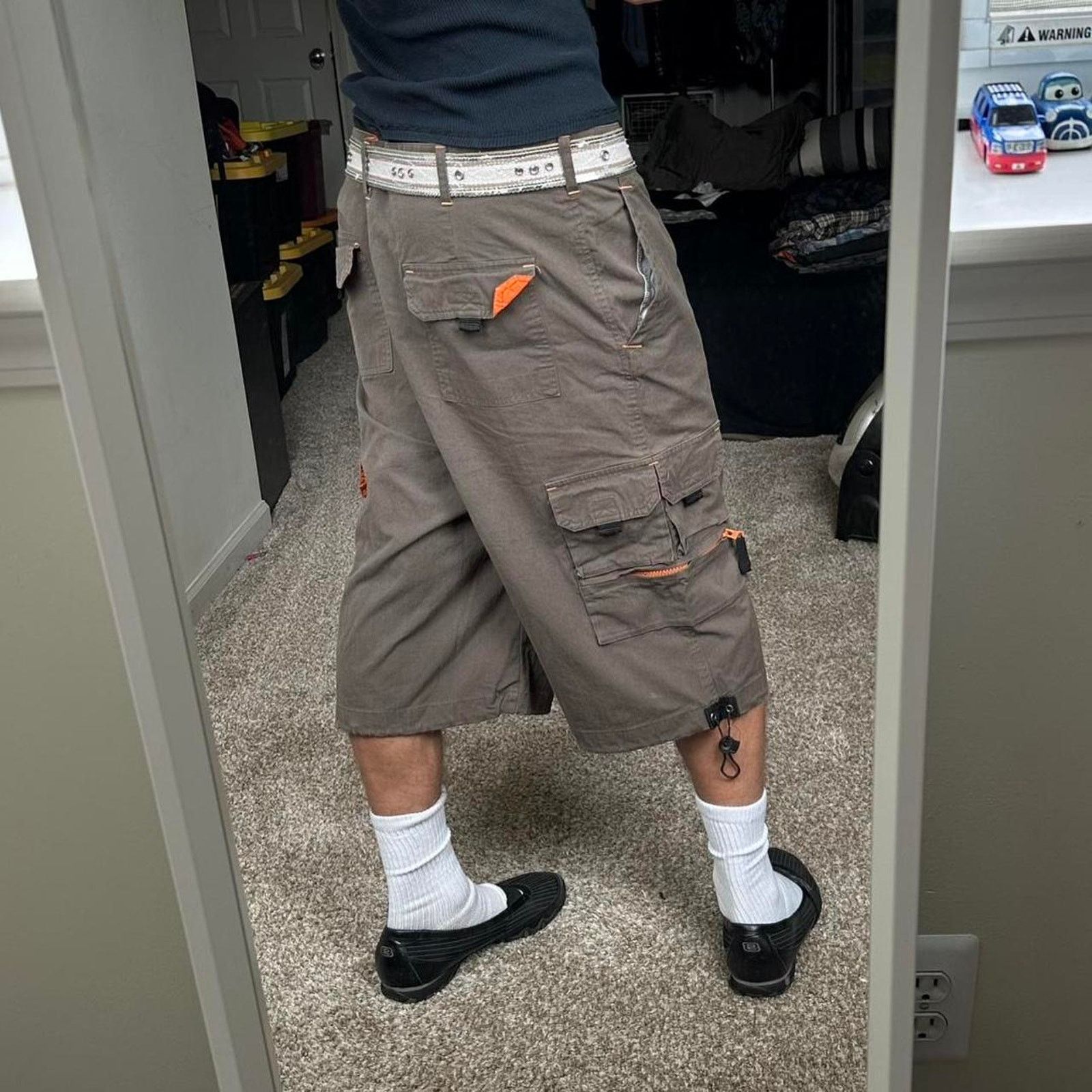 Vintage Olive 00s Y2K Abercrombie Long Baggy Shorts Capris