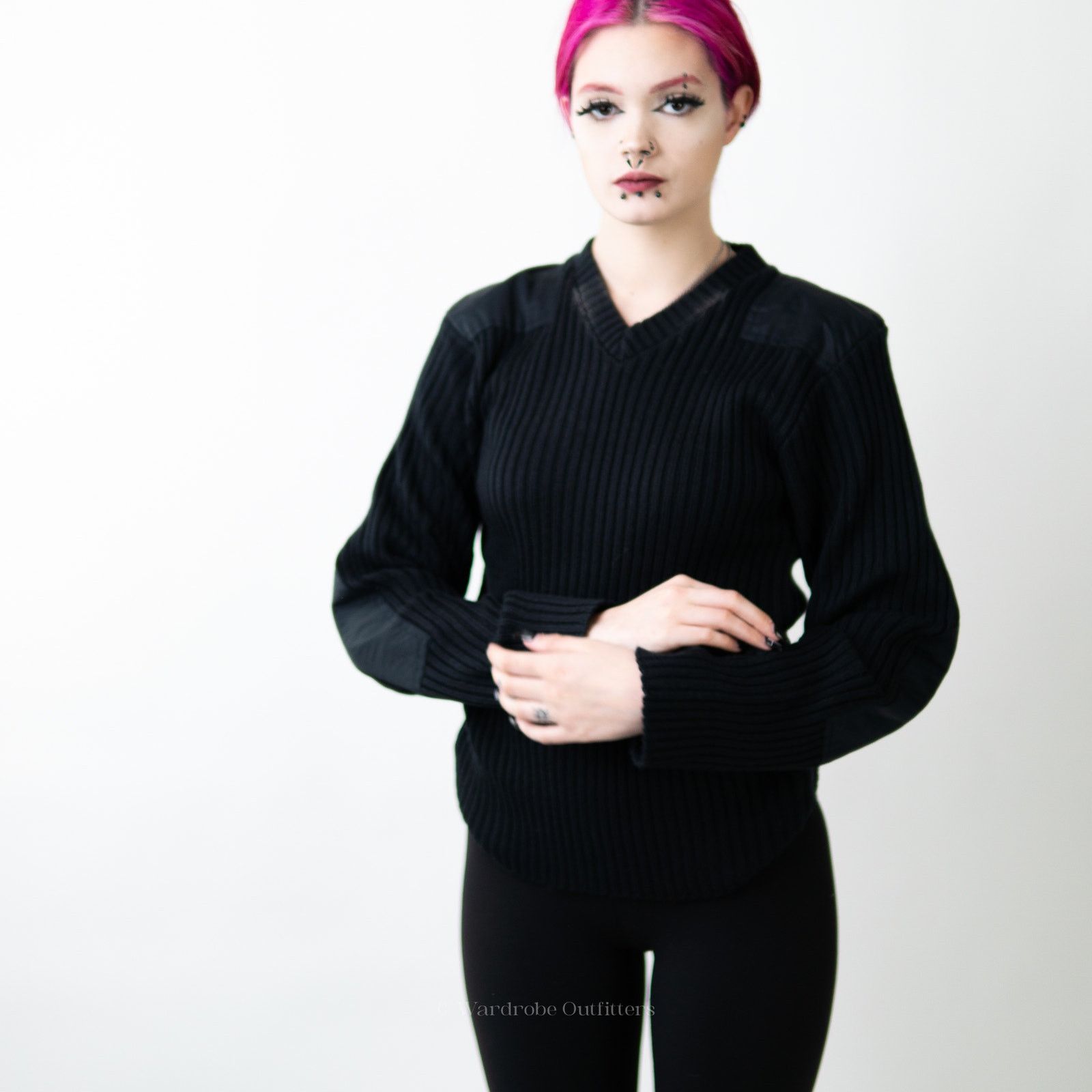 Designer Blauer THICK V-Neck Classic Ribbed Knit Sweater - S Size S / US 4 / IT 40 - 10 Thumbnail