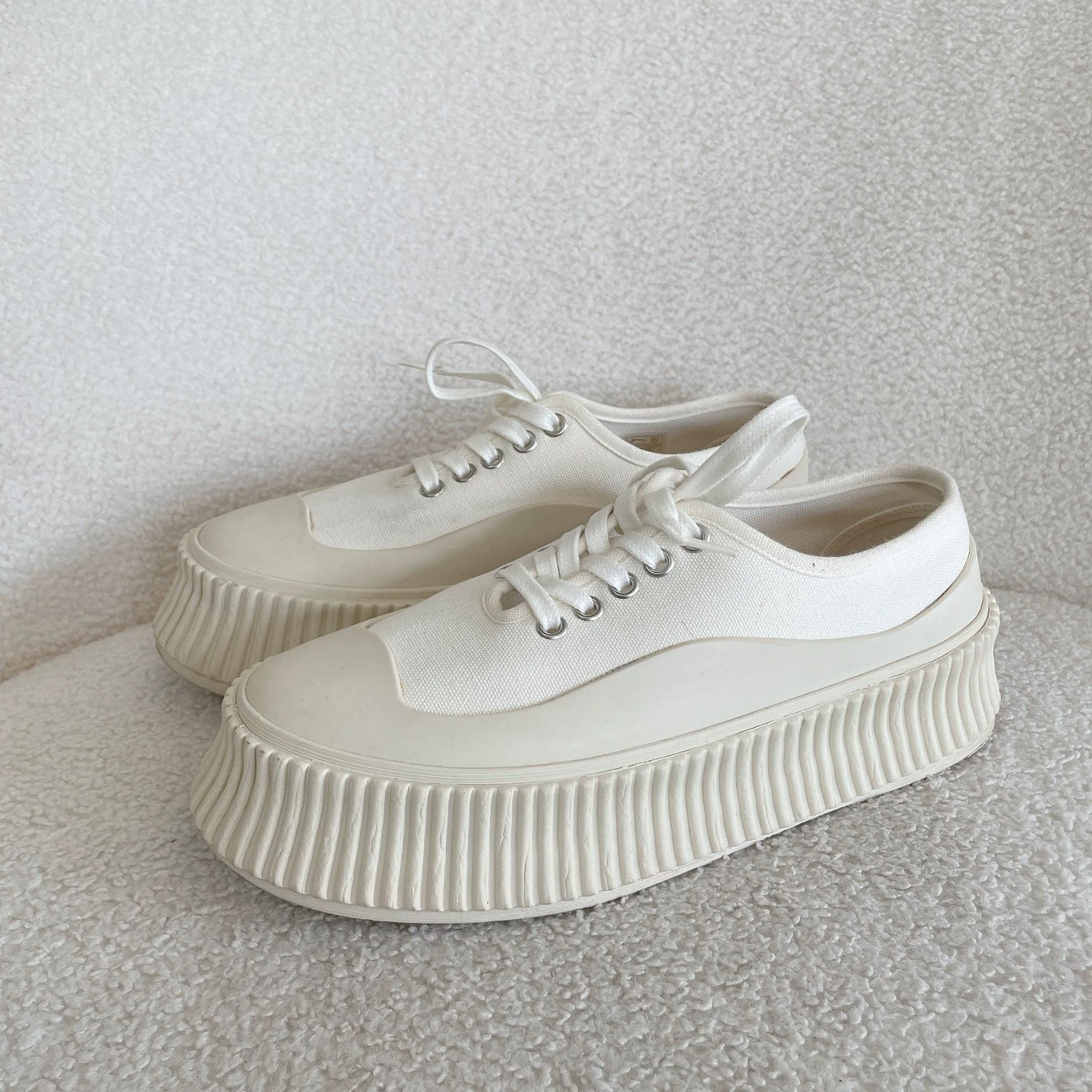 Jil Sander Jil Sander White Cracker Platform Shoes 37 7281 Size US 6 / IT 36 - 1 Thumbnail