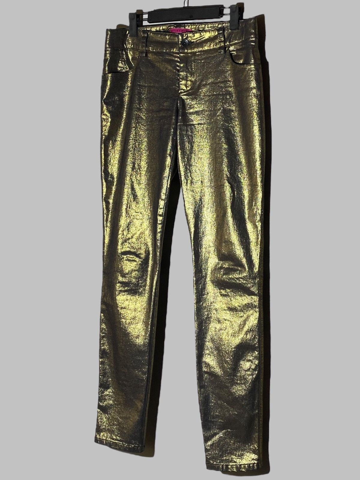 Alice + Olivia Alice + Olivia Shimmer Gold Women’s Pants Made In USA Size 30" / US 8 / IT 44 - 3 Thumbnail