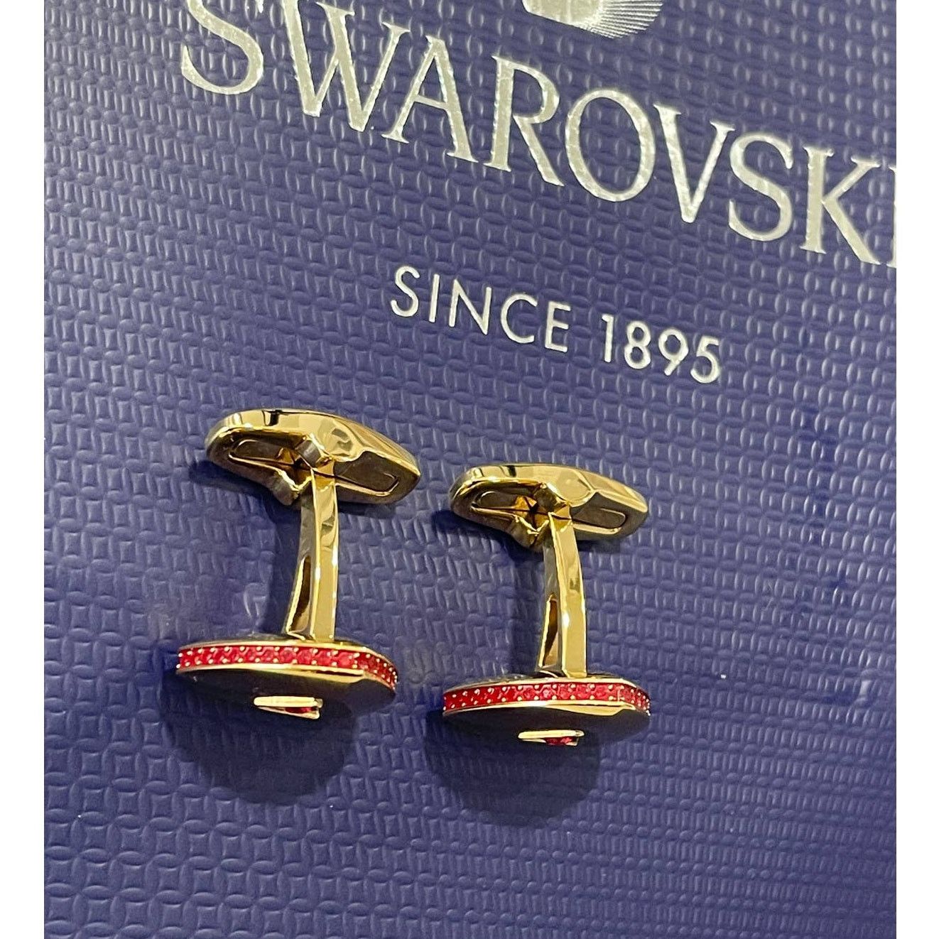 Swarovski Swarovski Theo cufflinks Fire element, Red, Gold-tone plated Size ONE SIZE - 3 Thumbnail