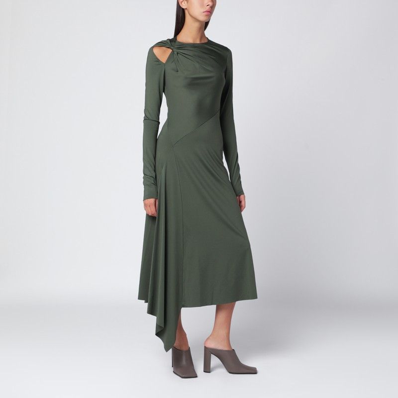 Victoria Beckham Victoria Beckham Midi Dress In Oregano Green With Interlace Size M / US 6-8 / IT 42-44 - 1 Thumbnail