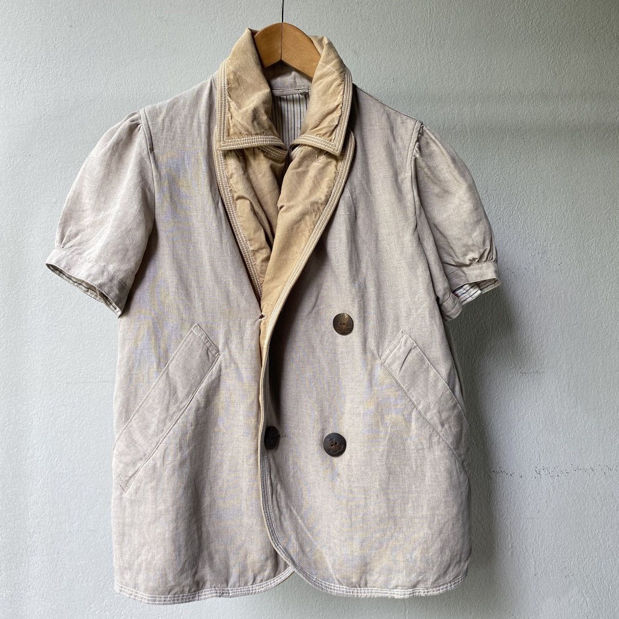 Kapital KAPITAL Vintage Double-Breasted Puff Sleeve Jacket Size XS / US 0-2 / IT 36-38 - 3 Thumbnail