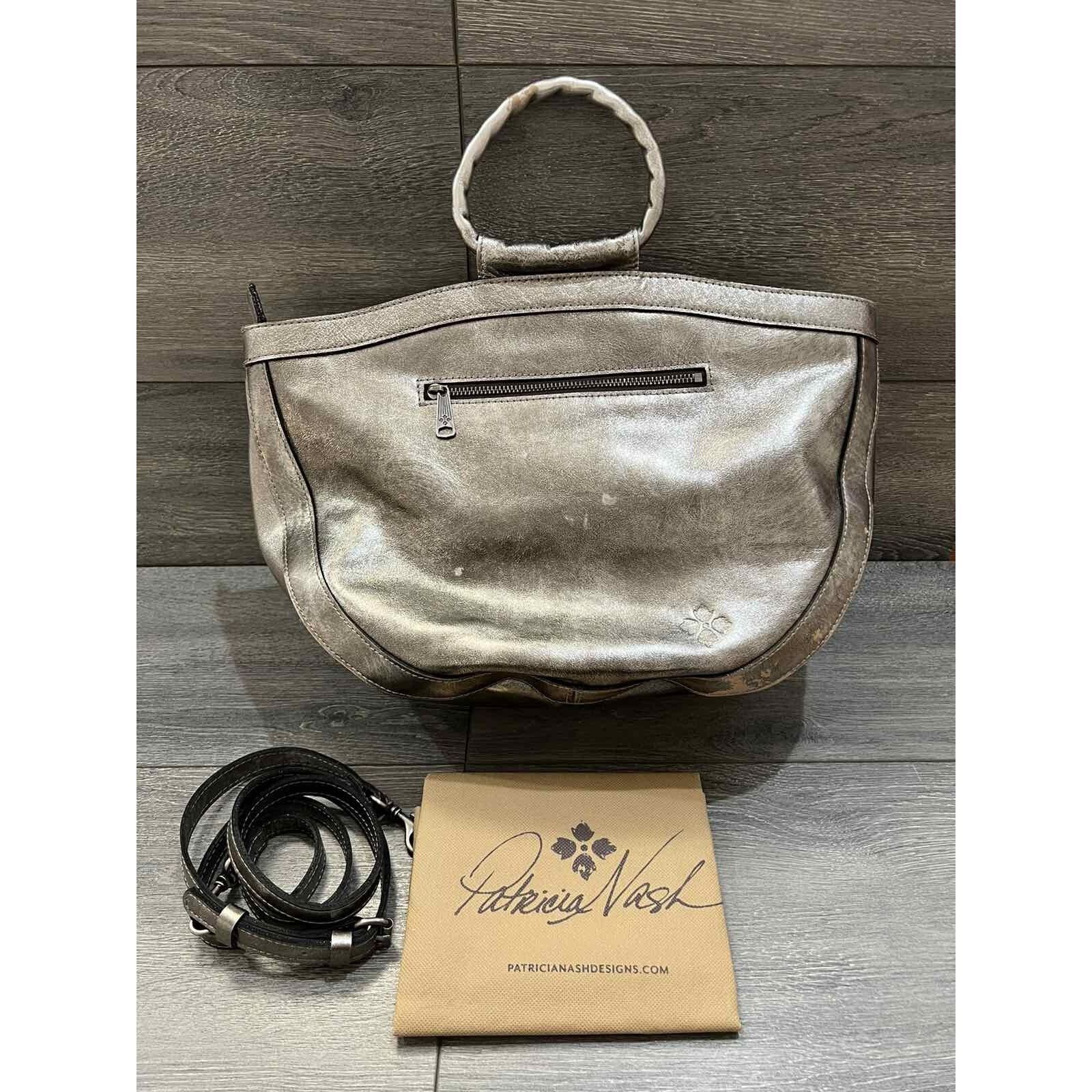 Patricia Nash Patricia Nash Leather Satchel Platinum gray bag B000585 Size ONE SIZE - 3 Thumbnail