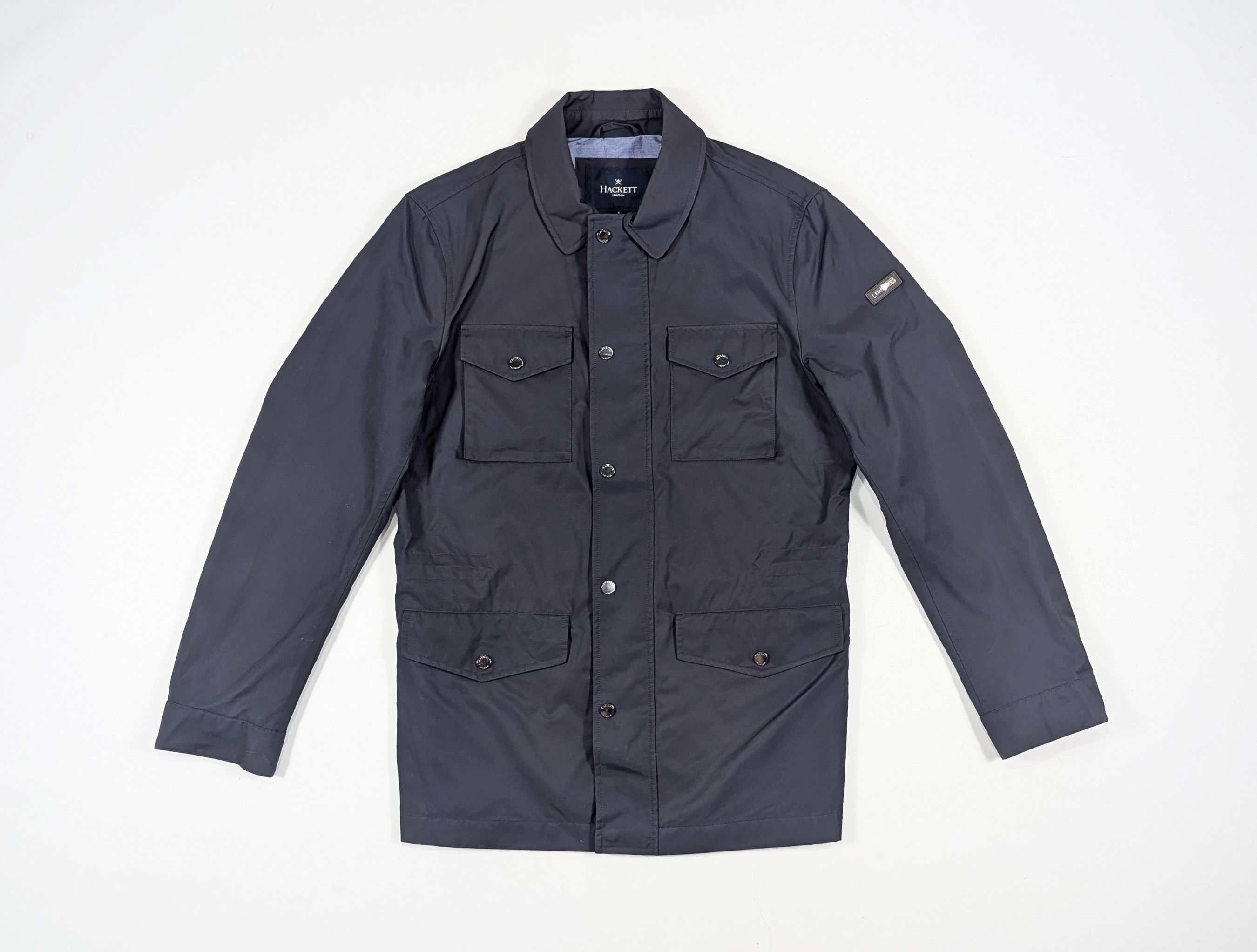 Hackett London Navy Water Resistant Utility Field Jacket