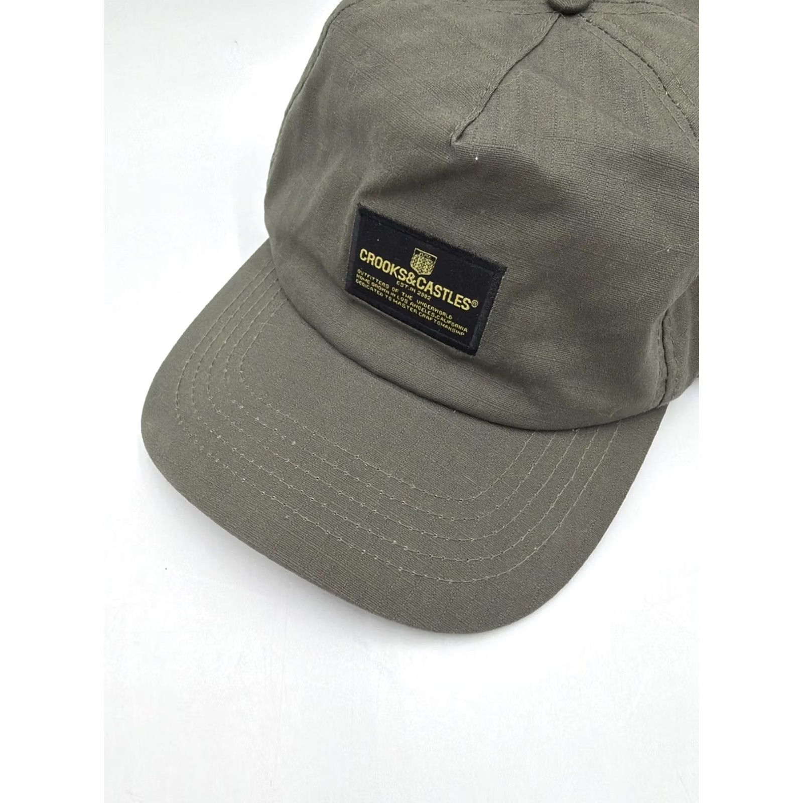 Crooks & Castles Crooks & Castles Snapback Hat Baseball Cap OD Olive Green Adjustable Men One Size Green Casual Mens Size ONE SIZE - 3 Thumbnail