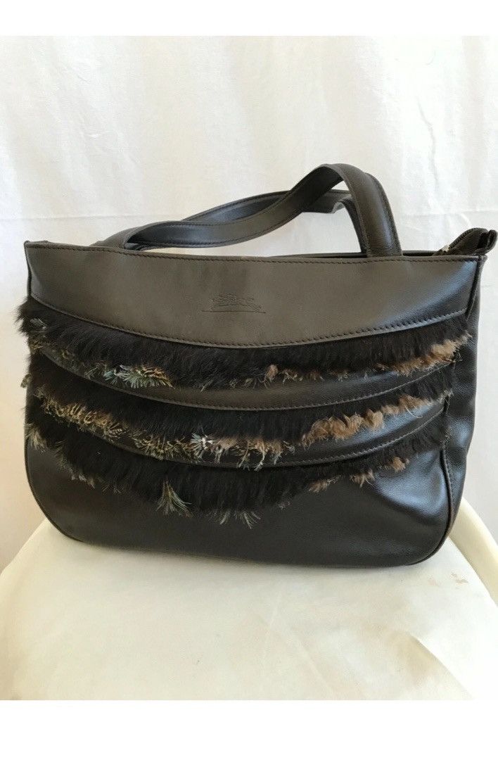 Longchamp Longchamp Shoulder Bag: Brown Leather with Feathers Detail Size ONE SIZE - 3 Thumbnail