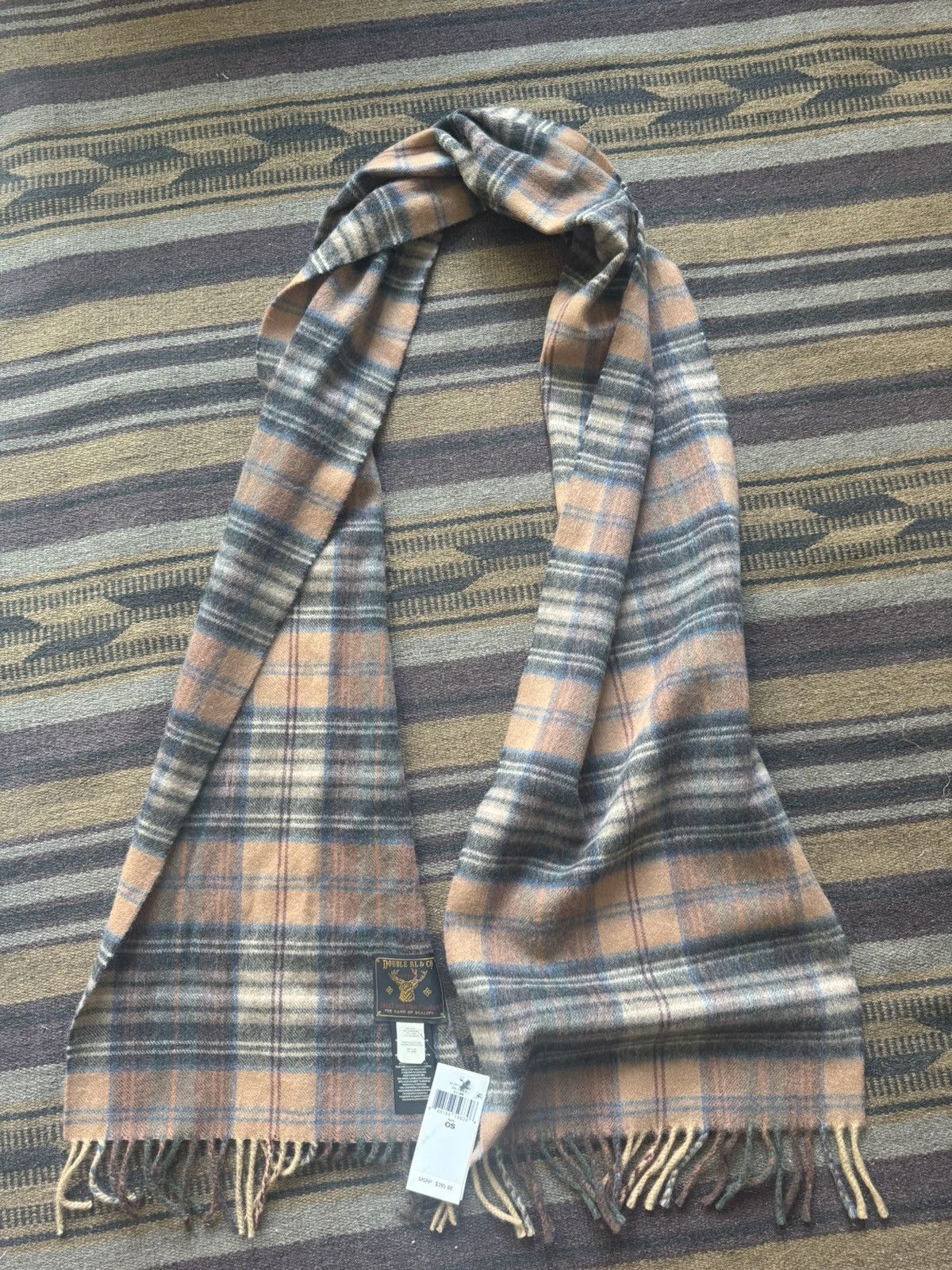 RRL Ralph Lauren Wool Cashmere Plaid Scarf Size ONE SIZE - 1 Thumbnail