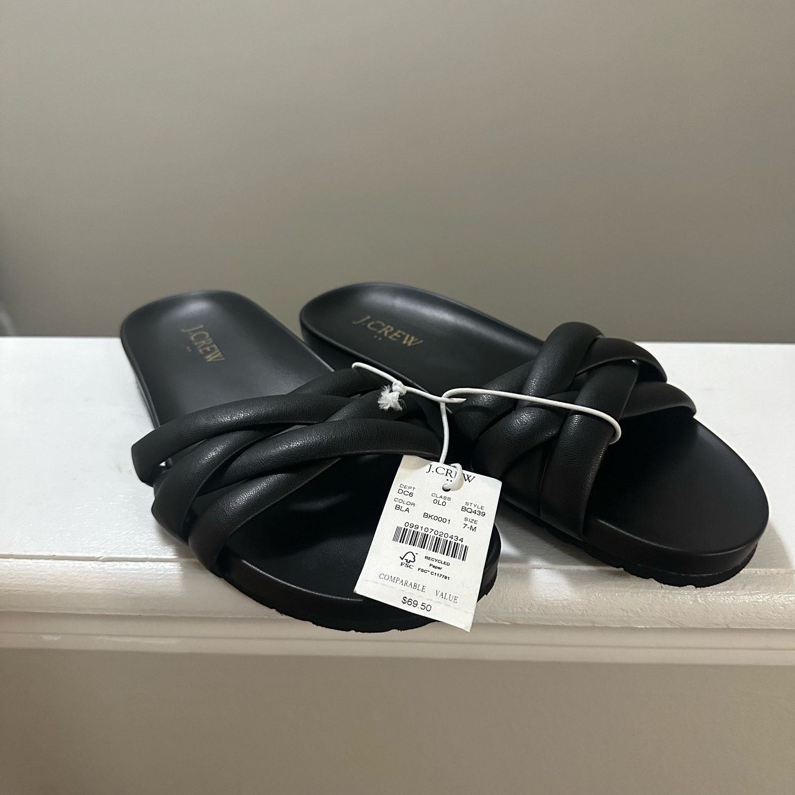 J.Crew J. Crew Crisscross Black Slide Sandals Women’s 7 NWT Size US 7 / IT 37 - 9 Thumbnail