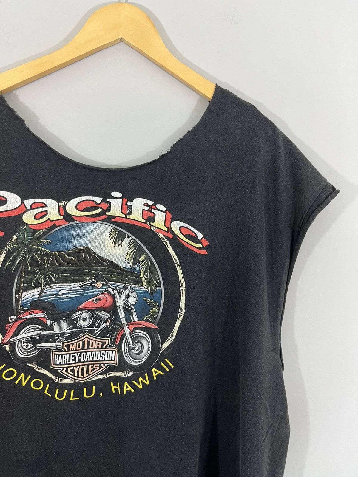 Vintage Harley Davidson Hawaii Sun Faded Thrashed Vintage Cut Off Size US XXL / EU 58 / 5 - 7 Thumbnail