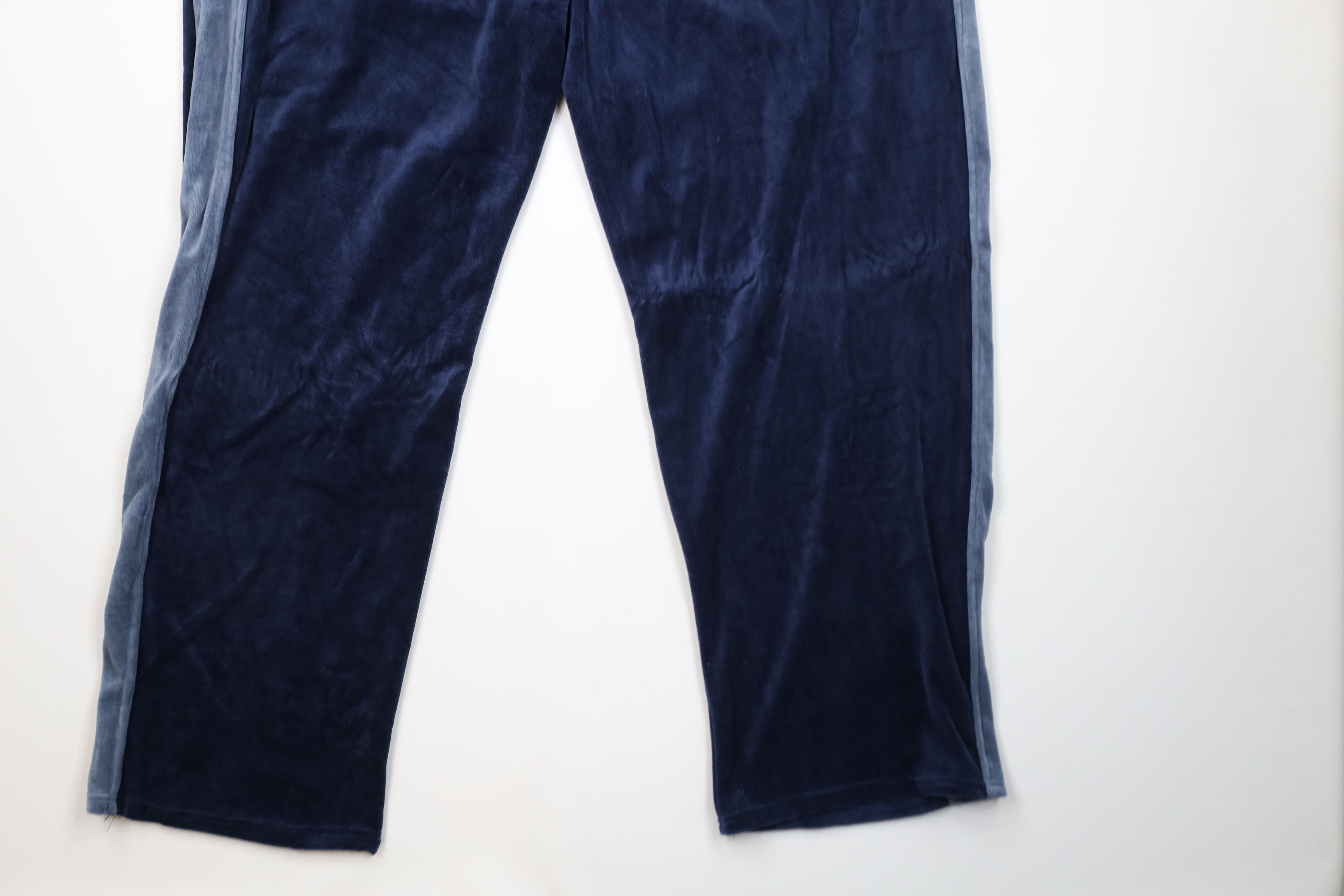Vintage Vintage 90s Y2K Streetwear Block Wide Leg Velour Pants Blue Size US 44 / EU 60 - 11 Thumbnail