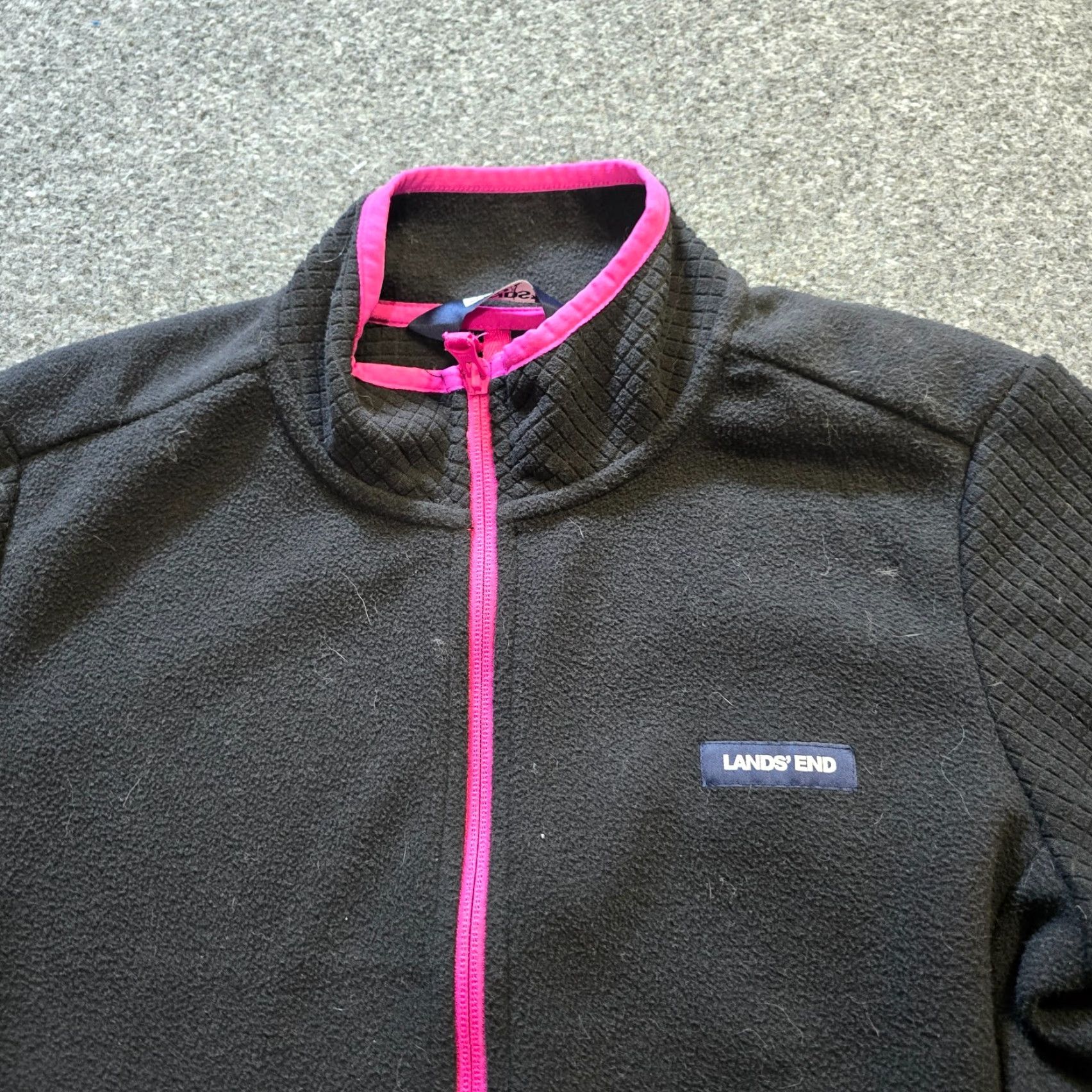 Lands' End Lands' End Jacket Woman Regular Size M Black Full Zip Fleece Casual Capsule Outdoor Long Sleeve Mid-Length Solid Pattern Winter Fall Spring Size M / US 6-8 / IT 42-44 - 2 Thumbnail