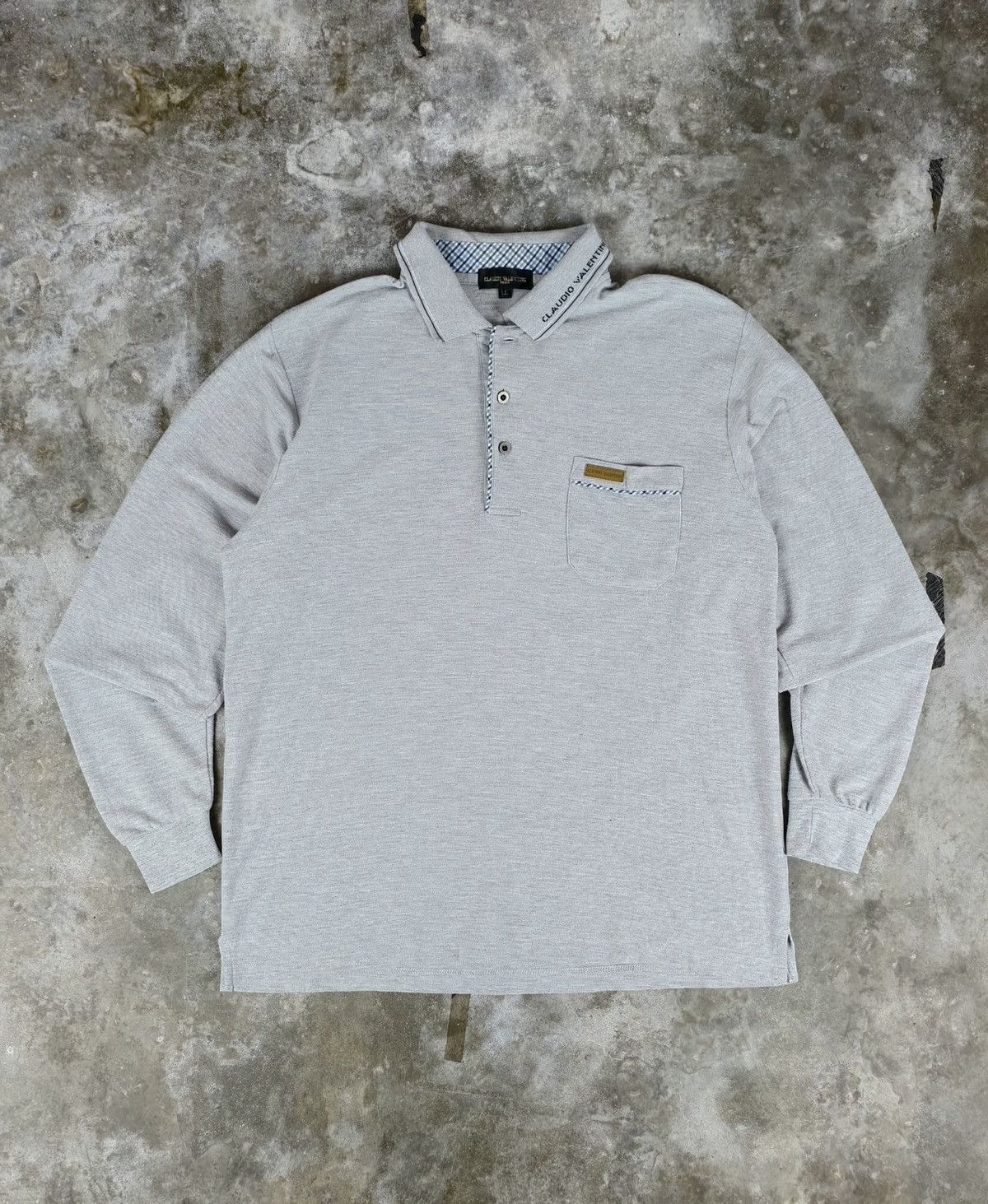 Vintage Claudio Valentino Polo Shirt Size US L / EU 52-54 / 3 - 1 Thumbnail