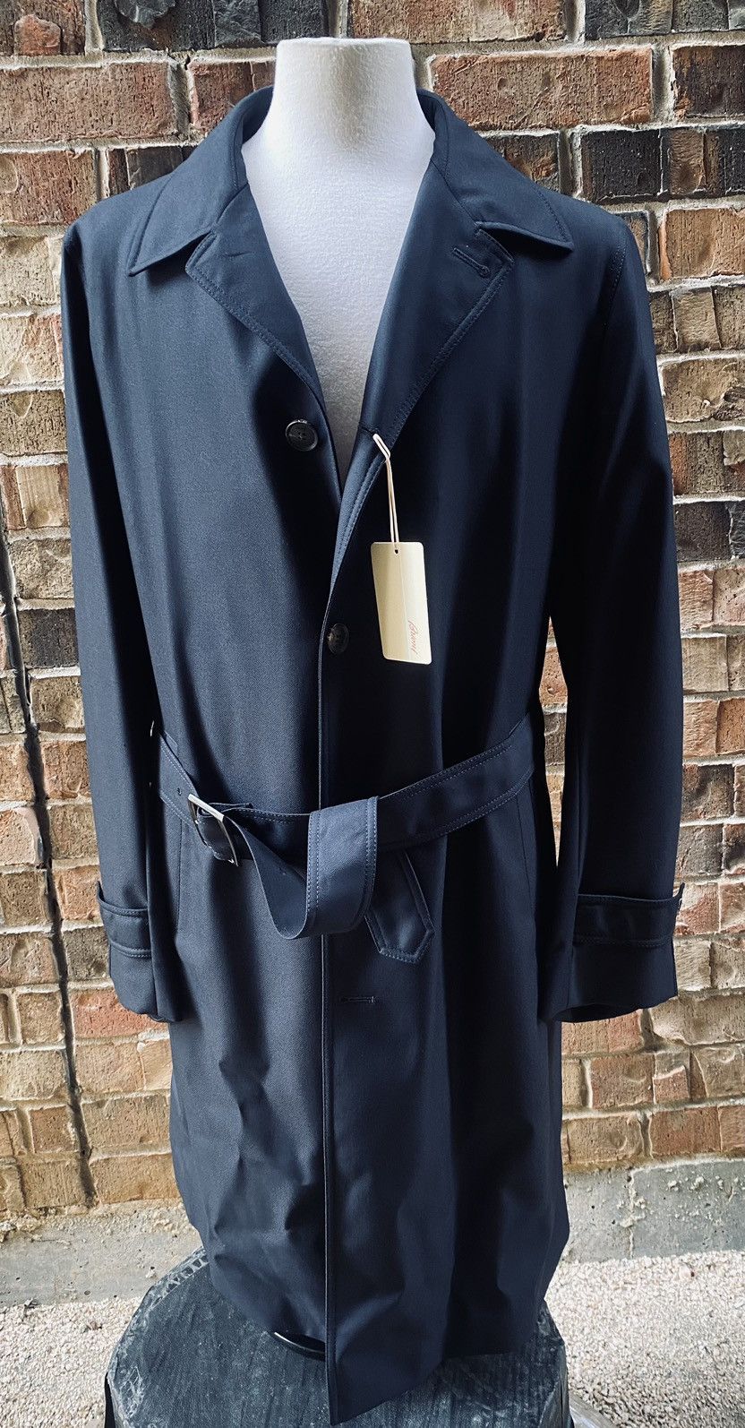 Brioni Brioni 🇮🇹 black storm system wool bond belted topcoat L NEW Size US L / EU 52-54 / 3 - 1 Thumbnail