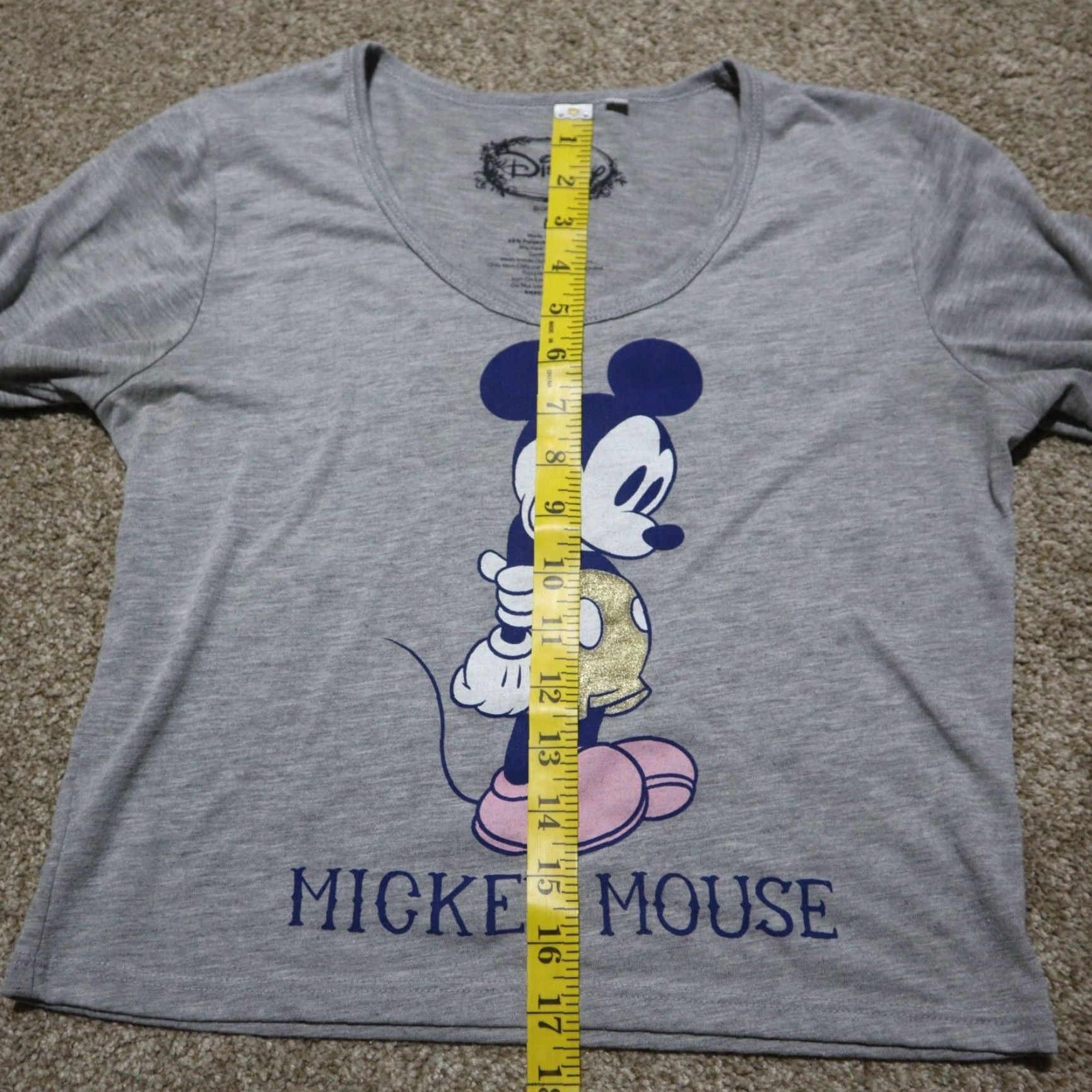 Disney Disney Shirt Women L Cropped Mickey Mouse Glasses Sunglasses Gray 100% Cotton Round Neck Short Sleeve Casual Shirt Mens Girls Size L / US 10 / IT 46 - 5 Thumbnail
