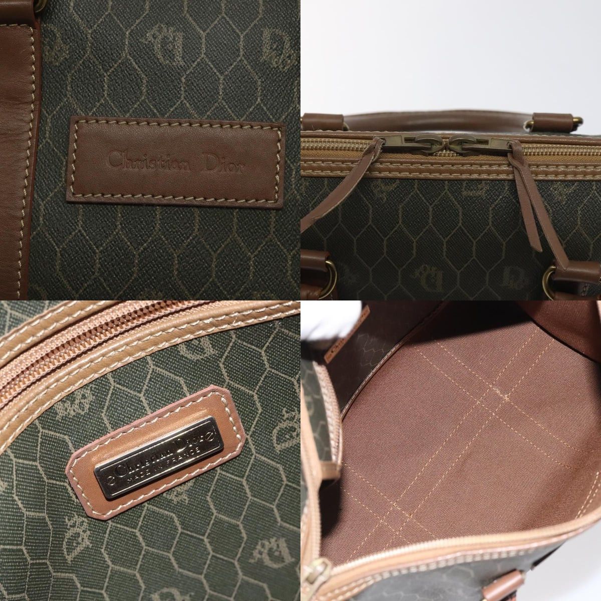 Dior DIOR Honeycomb Canvas Hand Bag Pvc Black Gold Size ONE SIZE - 11 Thumbnail