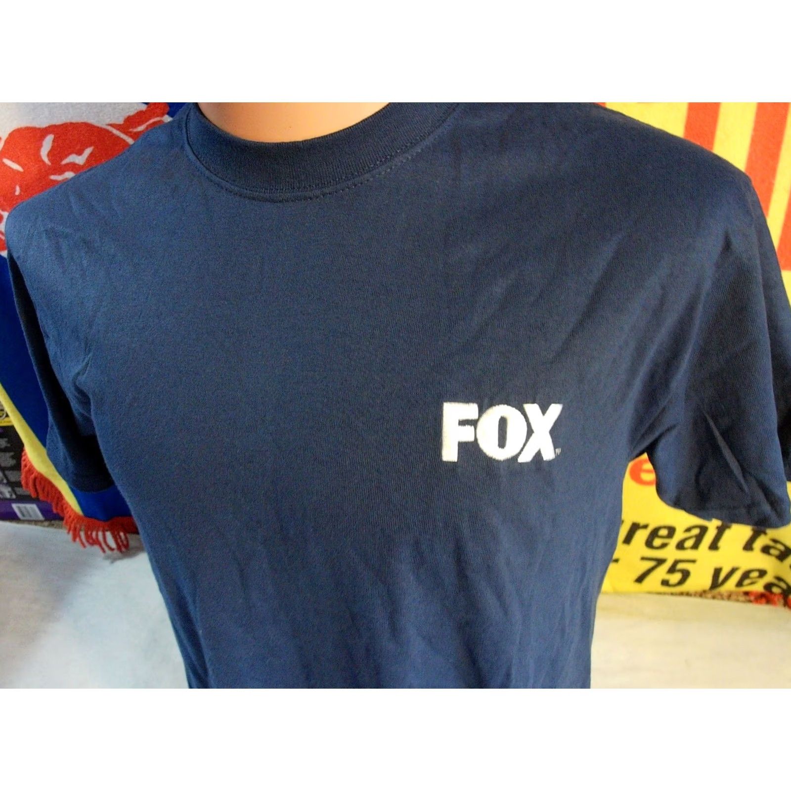 Port & Company FOX SPORTS NEWS T-Shirt Men M Blue Cotton Port & Company Vintage Embroidered USA Fox Shirts Size US M / EU 48-50 / 2 - 2 Thumbnail