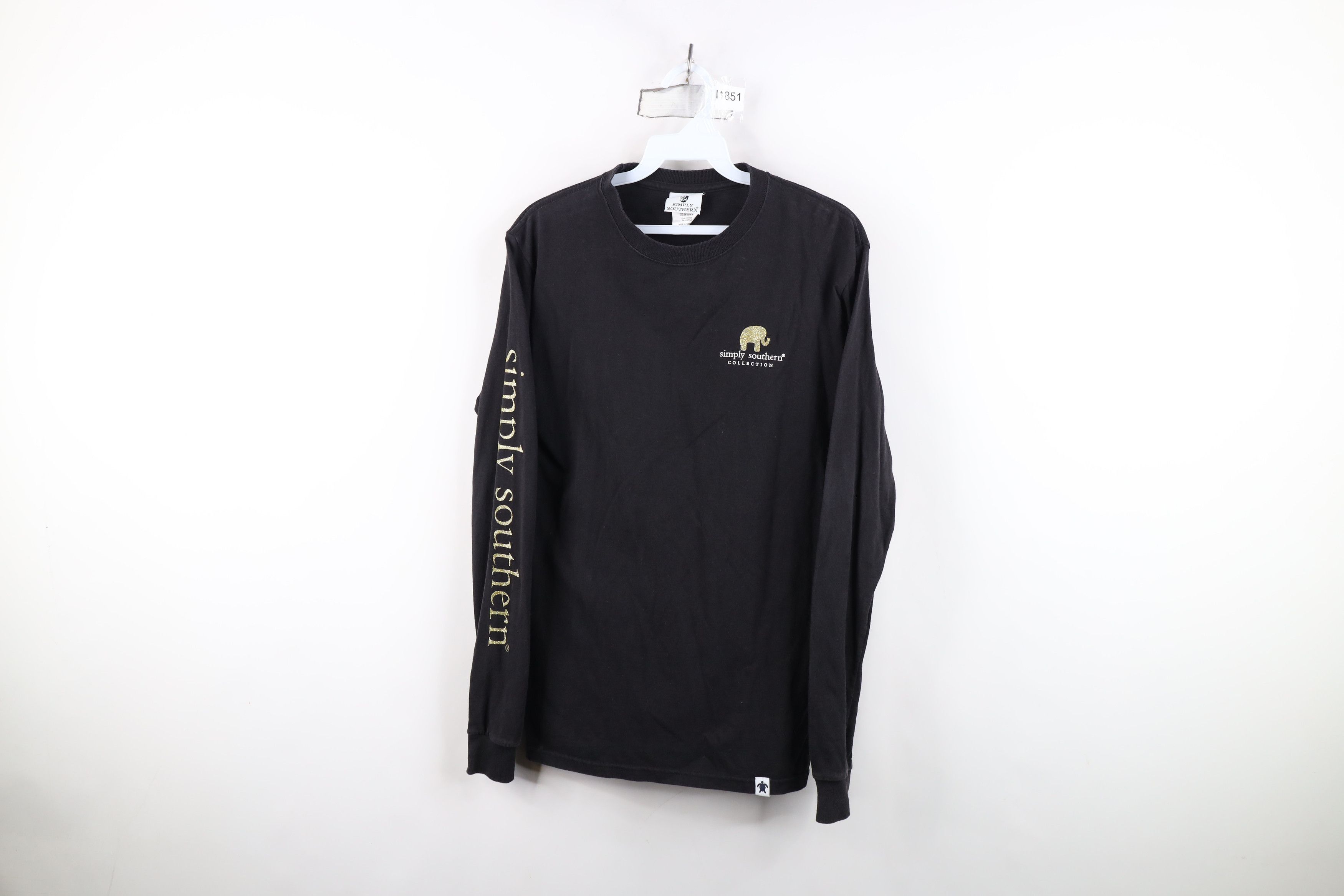 Vintage Simply Southern Collection Elephant Long Sleeve T-Shirt Size S / US 4 / IT 40 - 1 Thumbnail