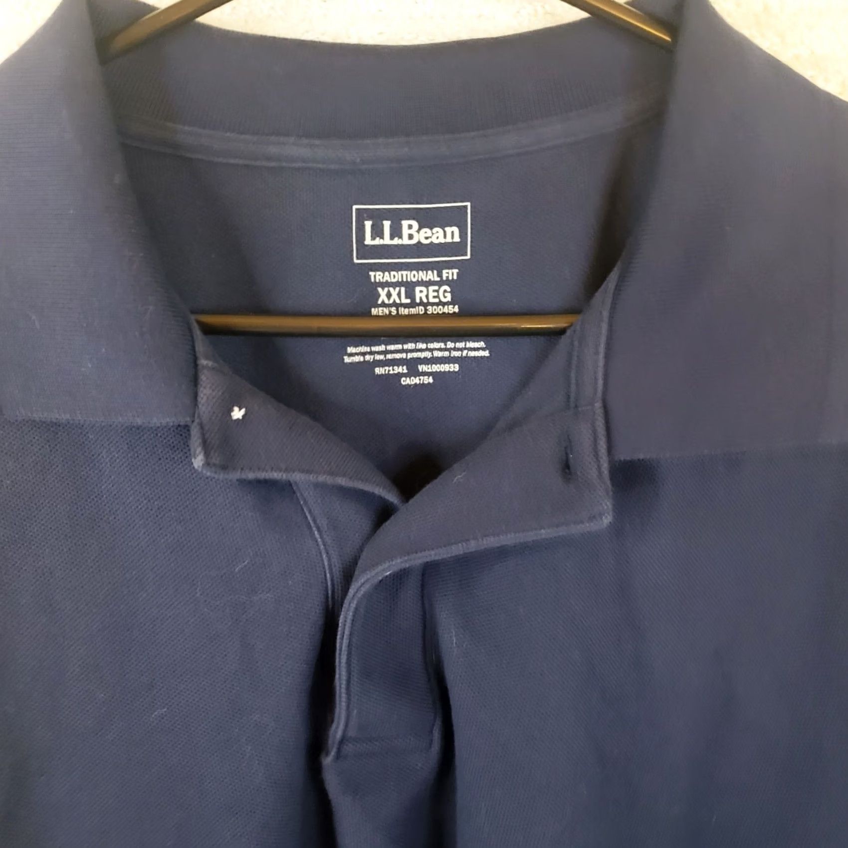 Vintage LL Bean Mens Polo Shirt Short Sleeve XXL Navy Blue 100% Cotton Heavy 300454 Size US XXL / EU 58 / 5 - 4 Thumbnail
