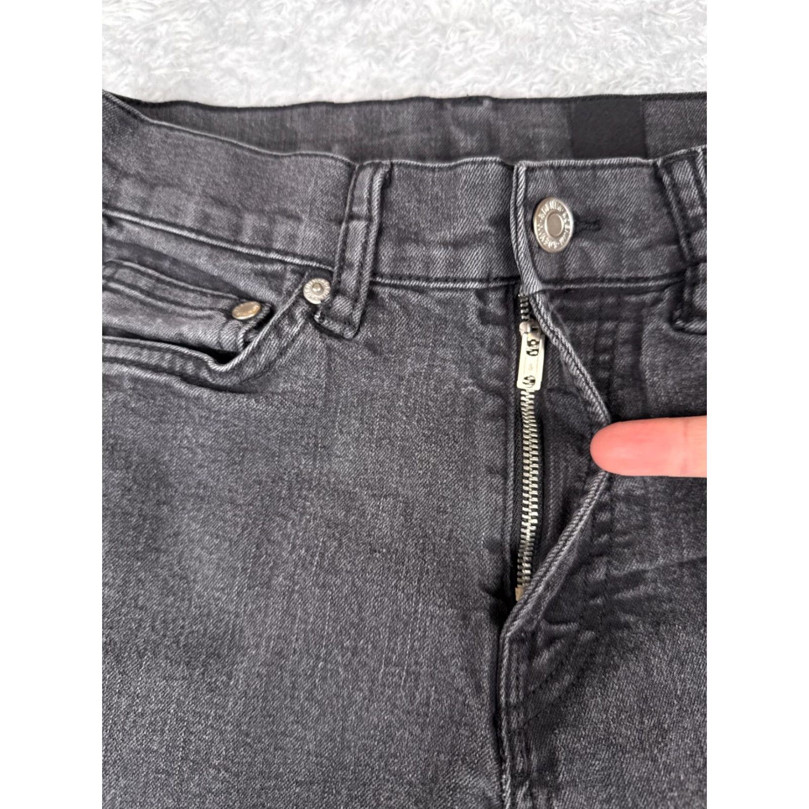 Denime &Denim Jeans Womens 28 Black Skinny Low Rise Stretch Denim Cotton Blend 26x29 5-Pocket Logo Embroidered Button Regular Womens Jeans Size 28" / US 6 / IT 42 - 5 Thumbnail