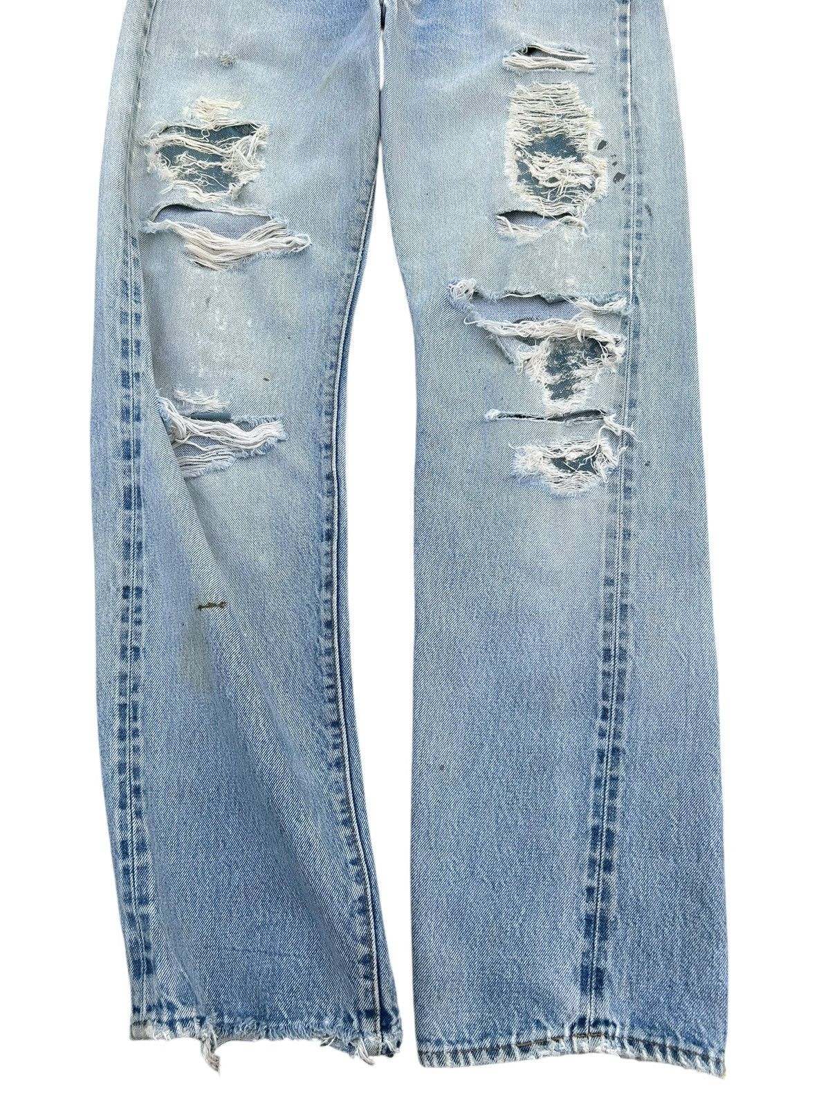 Levi's 80's THRASHED Levi's 524 Selvedge Reconstructed Repair Denim Size US 29 - 13 Thumbnail