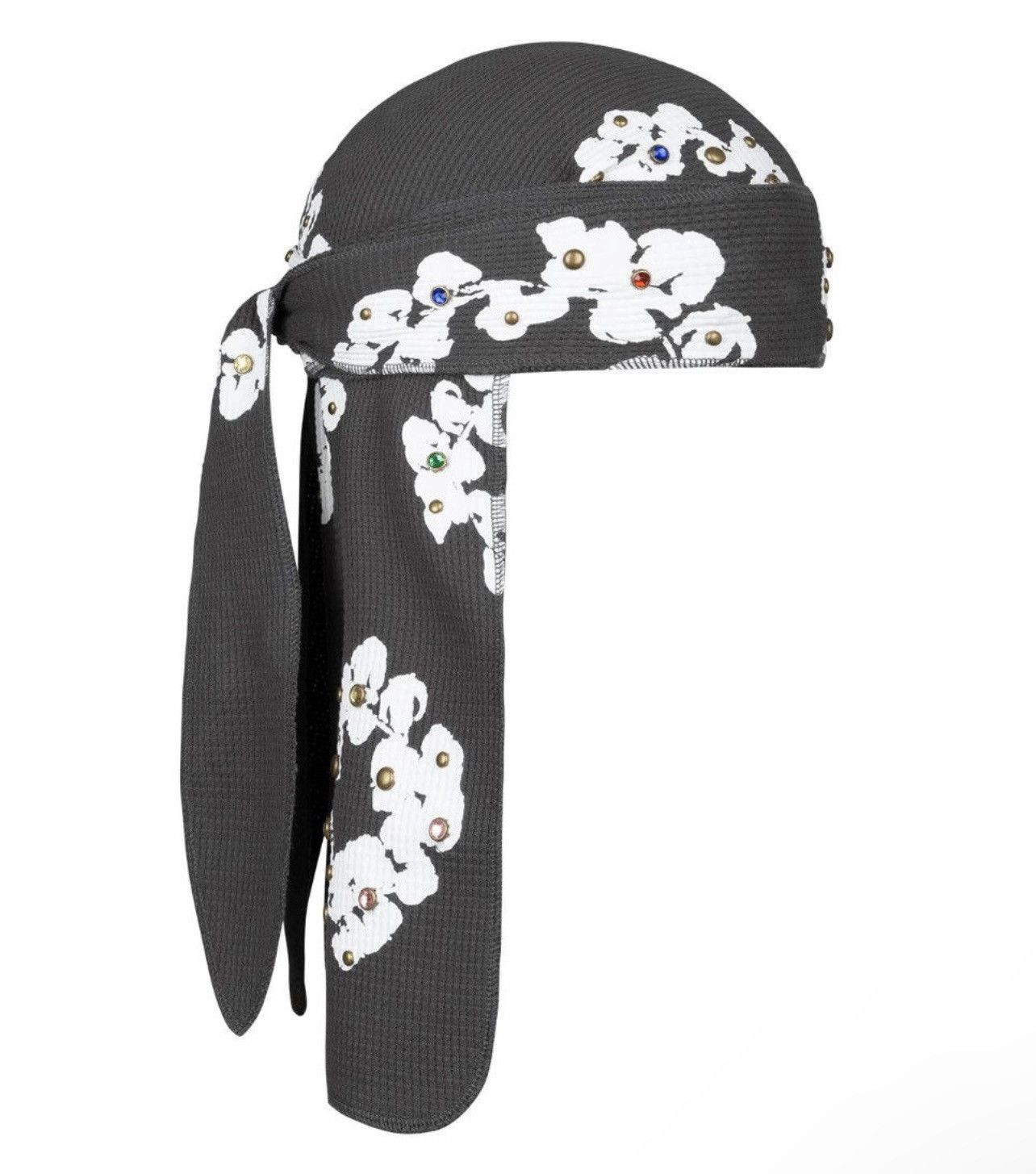 DENIM TEARS Rhinestone Cotton Wreath Durag Vintage Black Size ONE SIZE - 3 Thumbnail