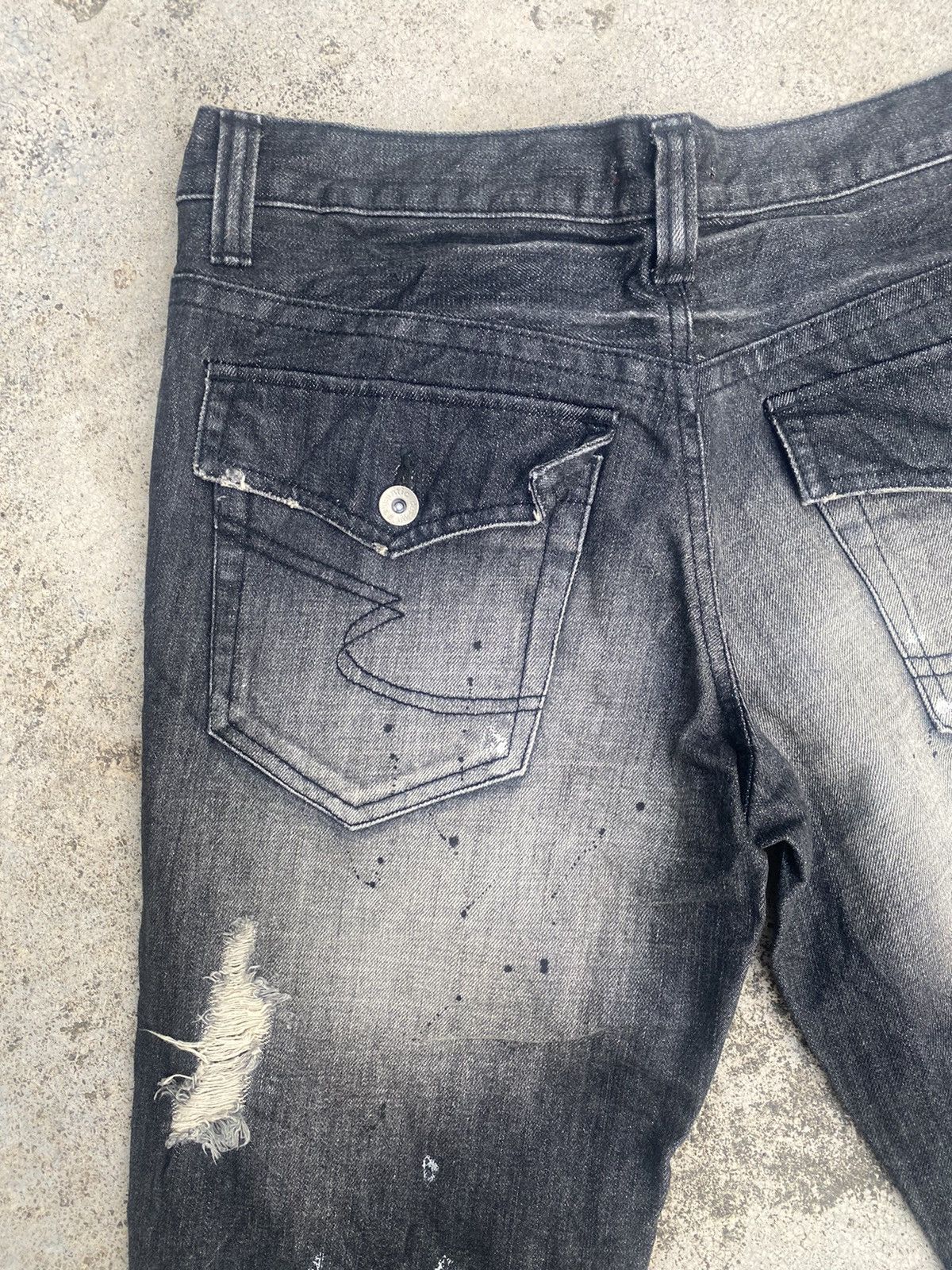 Japanese Brand Flare Jeans Semantic Distressed Boro Painted Bootcut Size US 32 / EU 48 - 21 Thumbnail